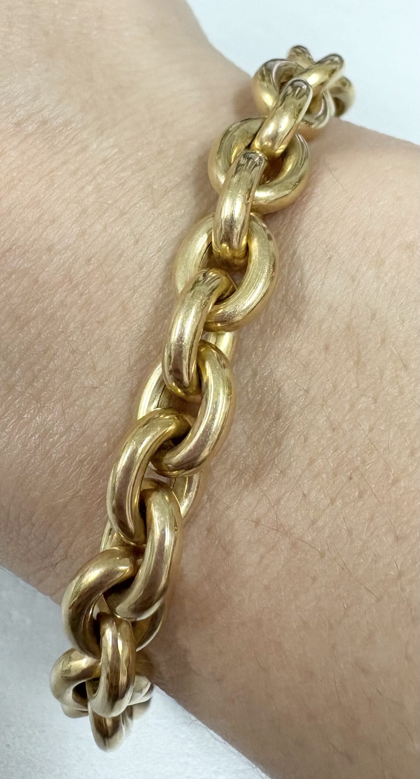 Bracciale maglia ovali a catena in oro rosa 18 kt-3