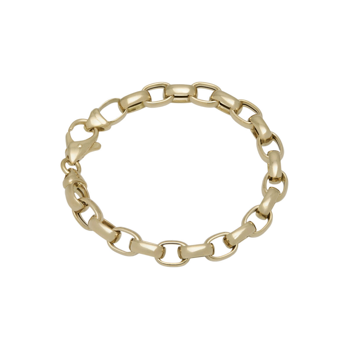 Bracciale in oro giallo con maglia ovale grande-1