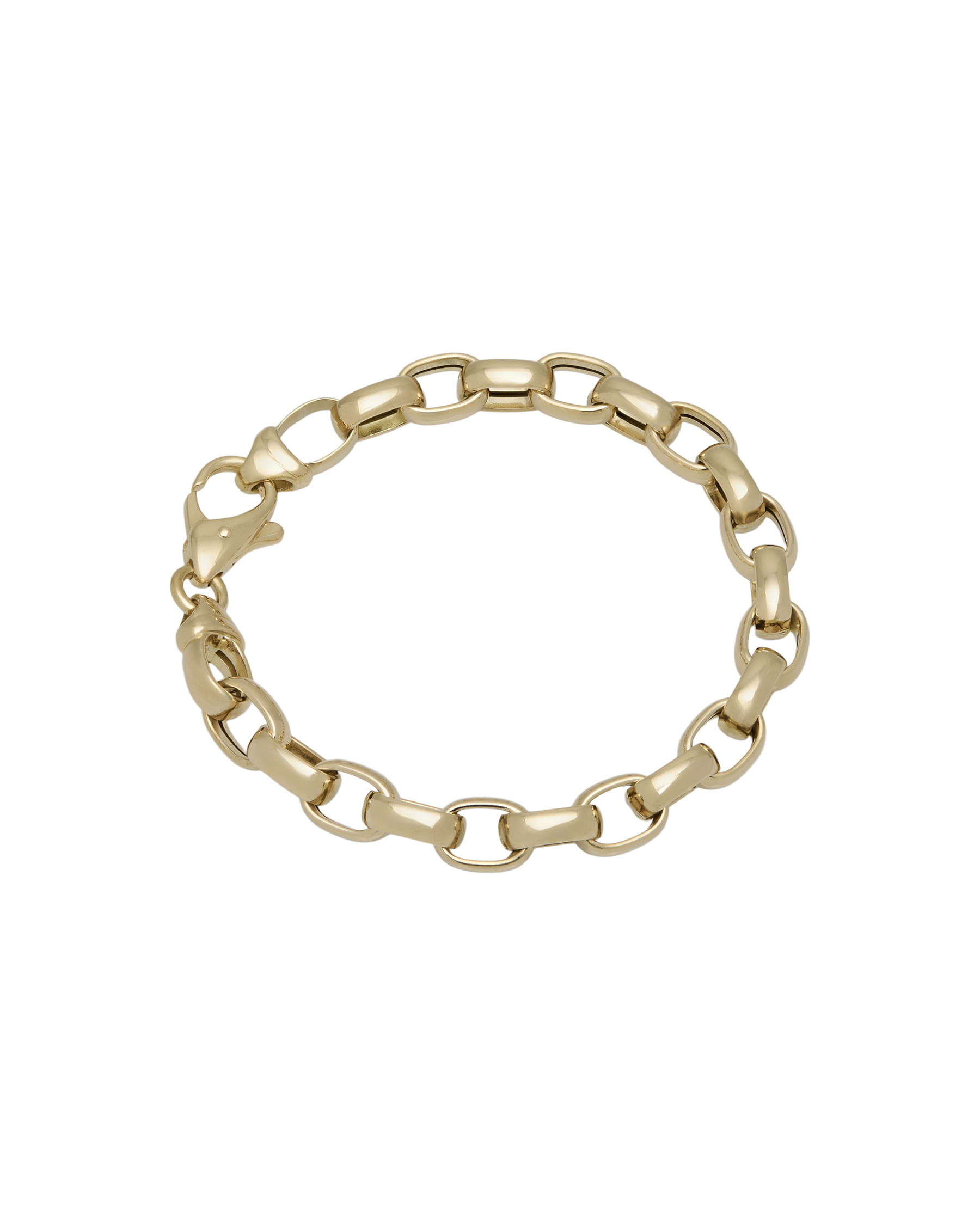 Bracciale in oro giallo con maglia ovale grande-1