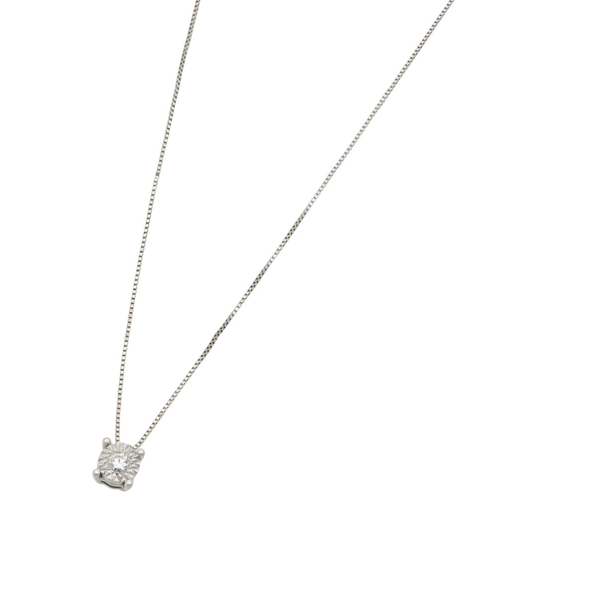 Catenina bliss punto luce magic 0,07 ct in oro bianco-1