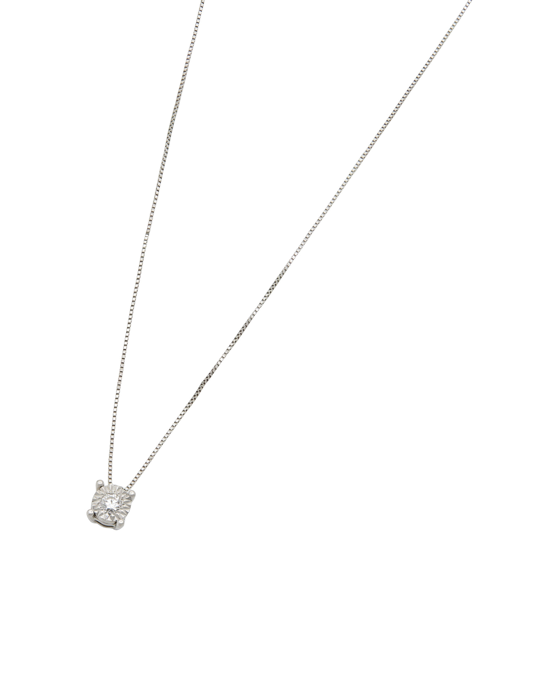 Catenina bliss punto luce magic 0,07 ct in oro bianco-1