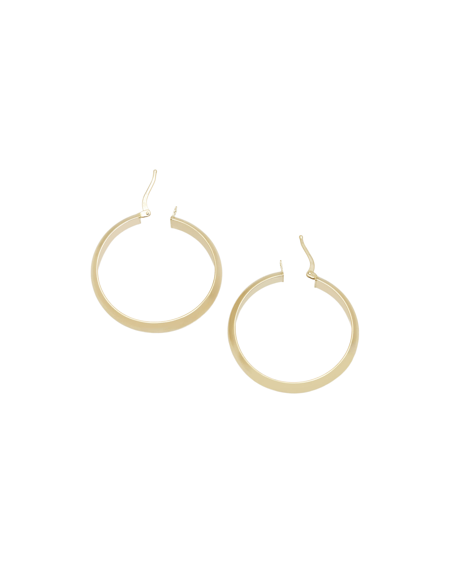 Orecchini a cerchio fascia larga in oro giallo 18 kt-2