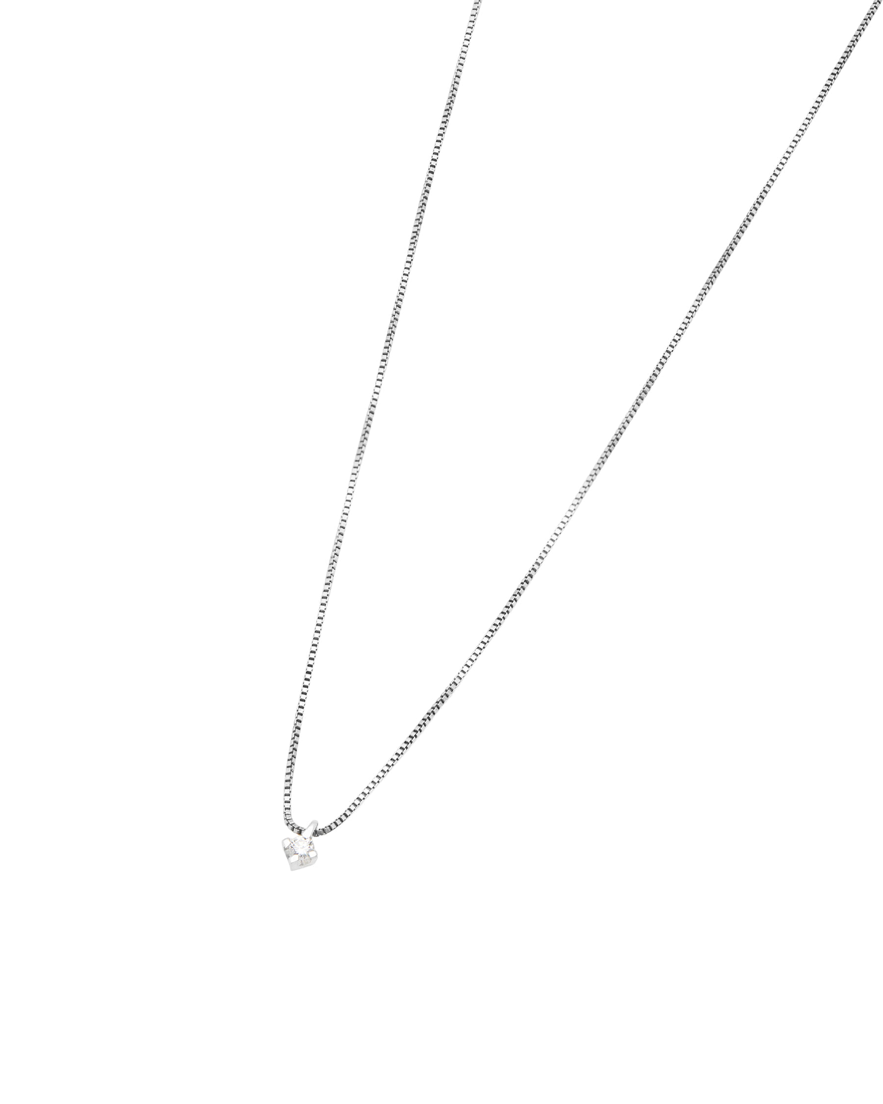 Catenina punto luce in oro bianco con diamante 0,05 ct-1