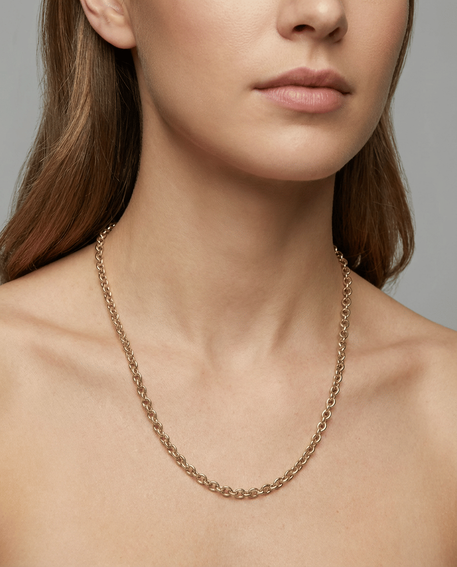 Collana maglia catena tonda in oro giallo 18 kt-3