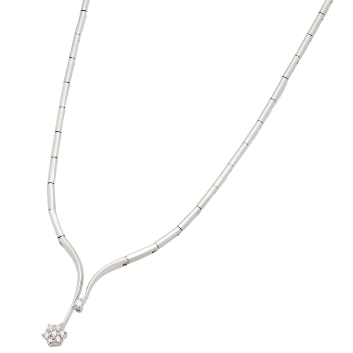 Collier con ciondolo fiore e puntoluce con diamanti-1