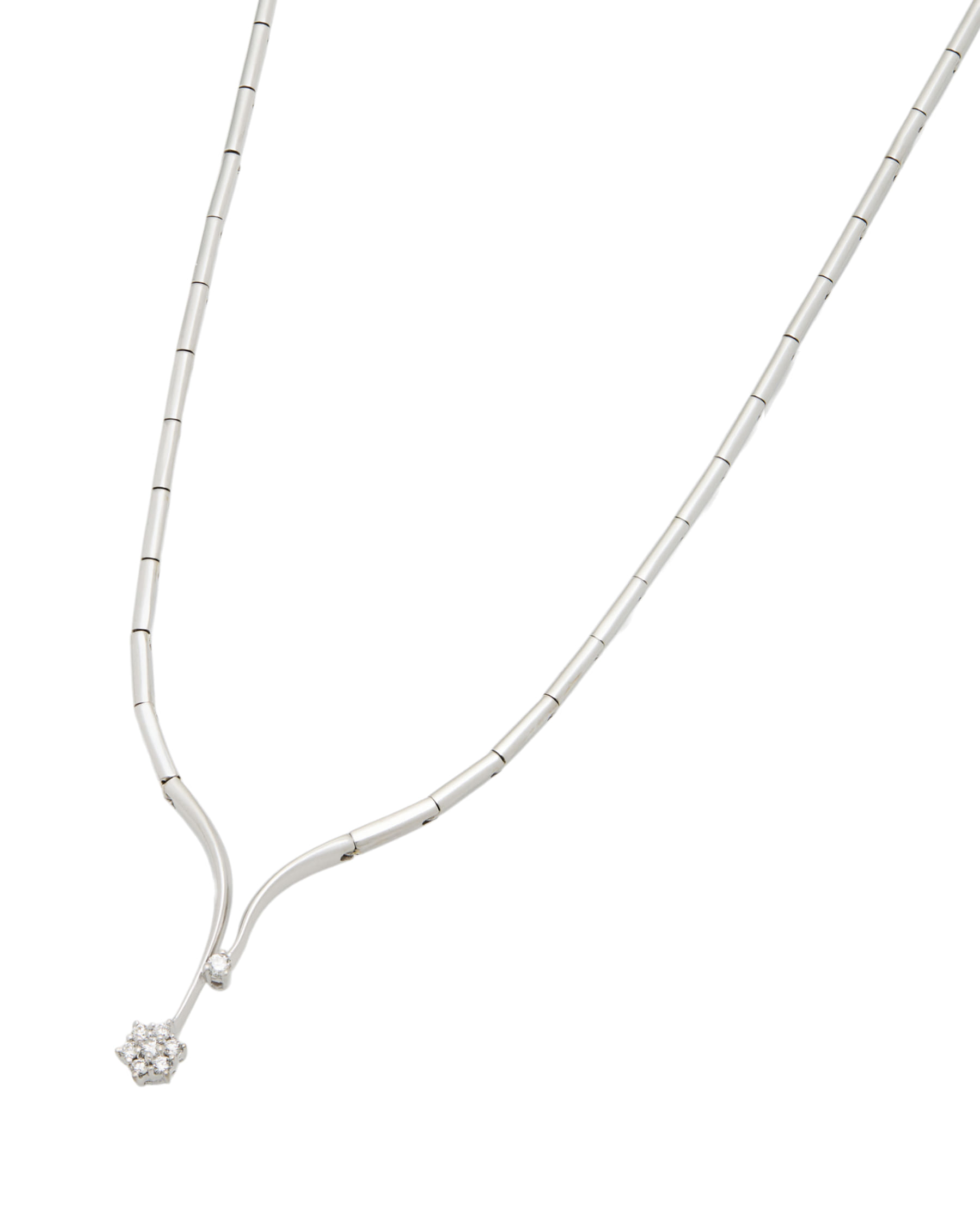 Collier con ciondolo fiore e puntoluce con diamanti-1