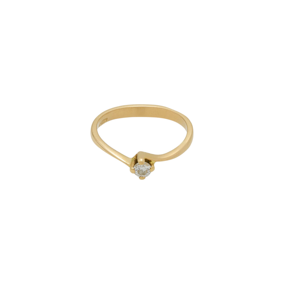 Anello solitario oro giallo con diamante 0,10 ct-1