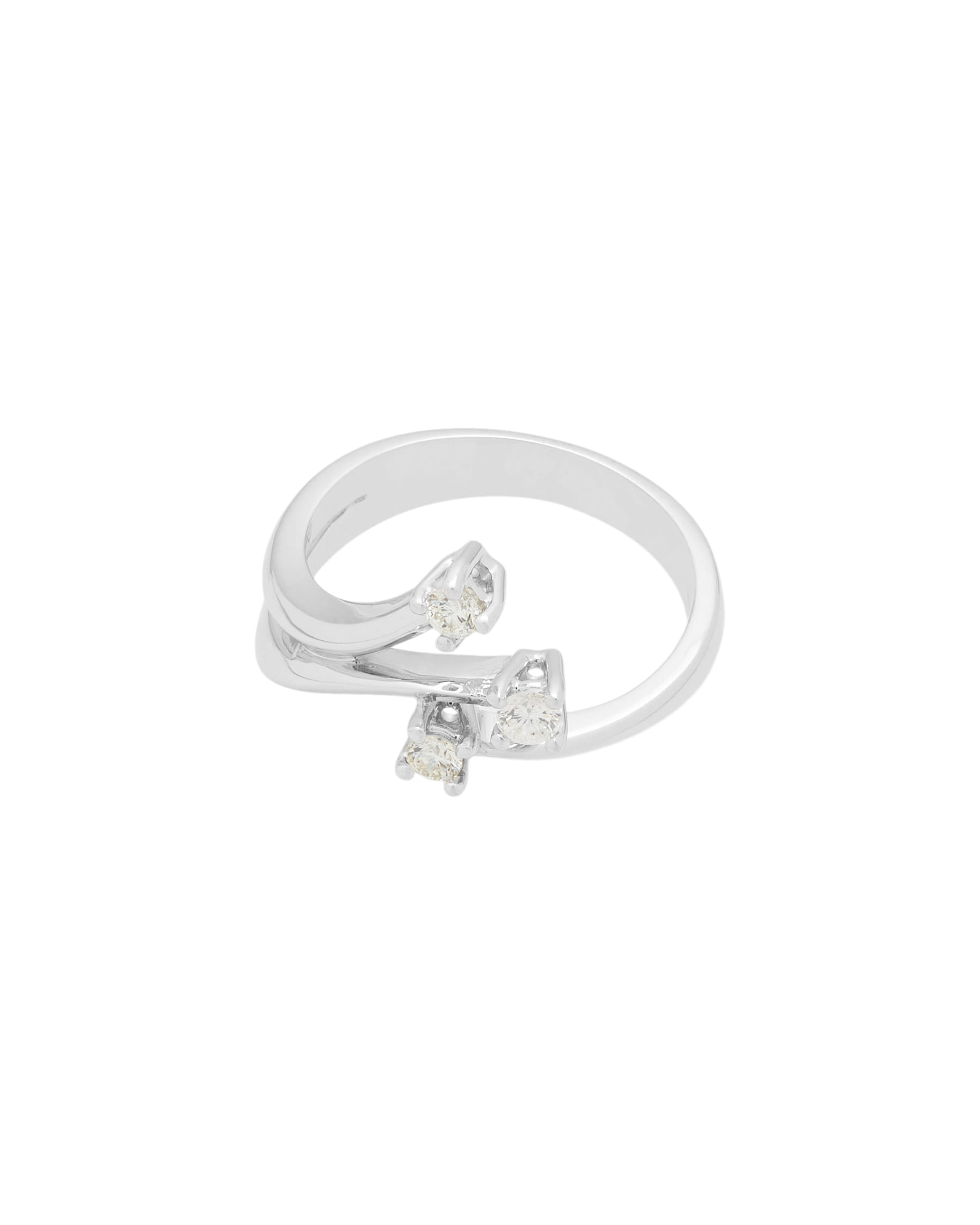 Anello trilogy in oro bianco con diamanti 0,17ct-1