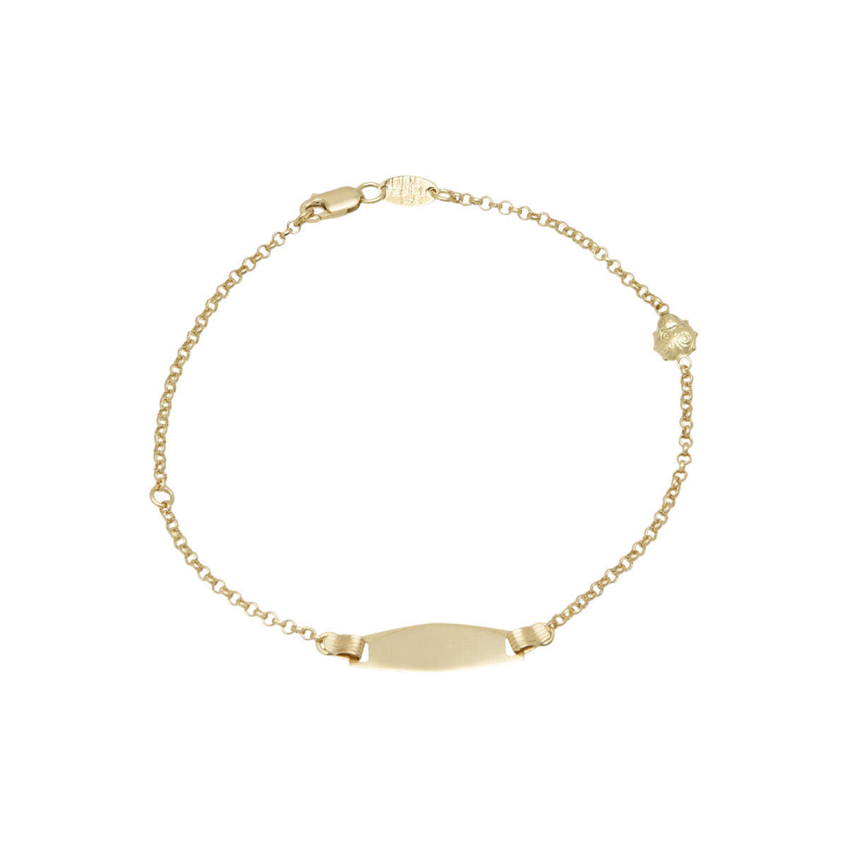 Bracciale targhetta in oro giallo con coccinella-1