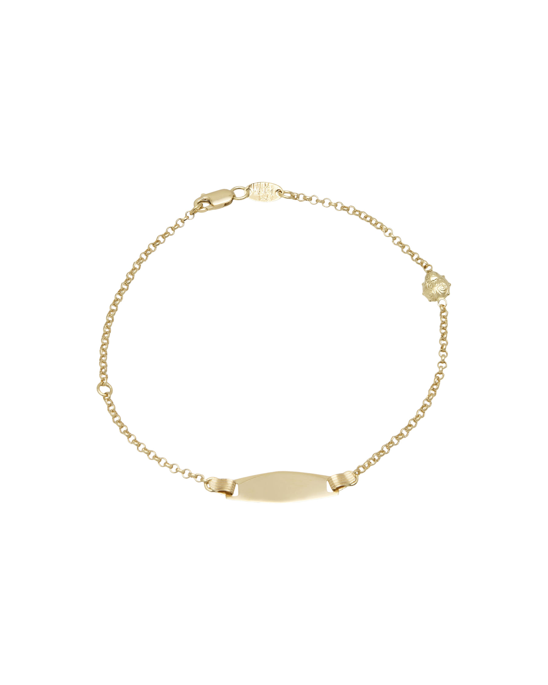 Bracciale targhetta in oro giallo con coccinella-1
