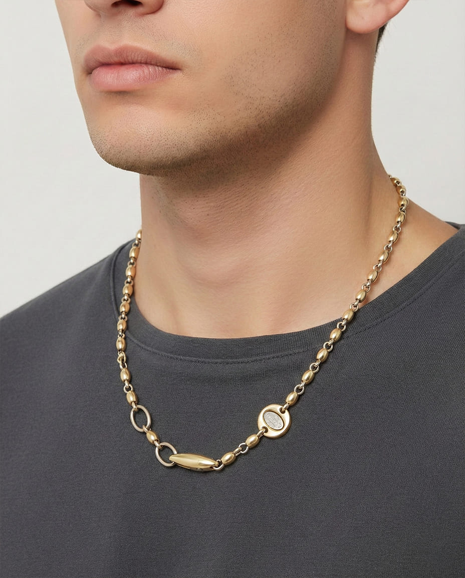 Collana baraka’ in oro giallo e bianco-3