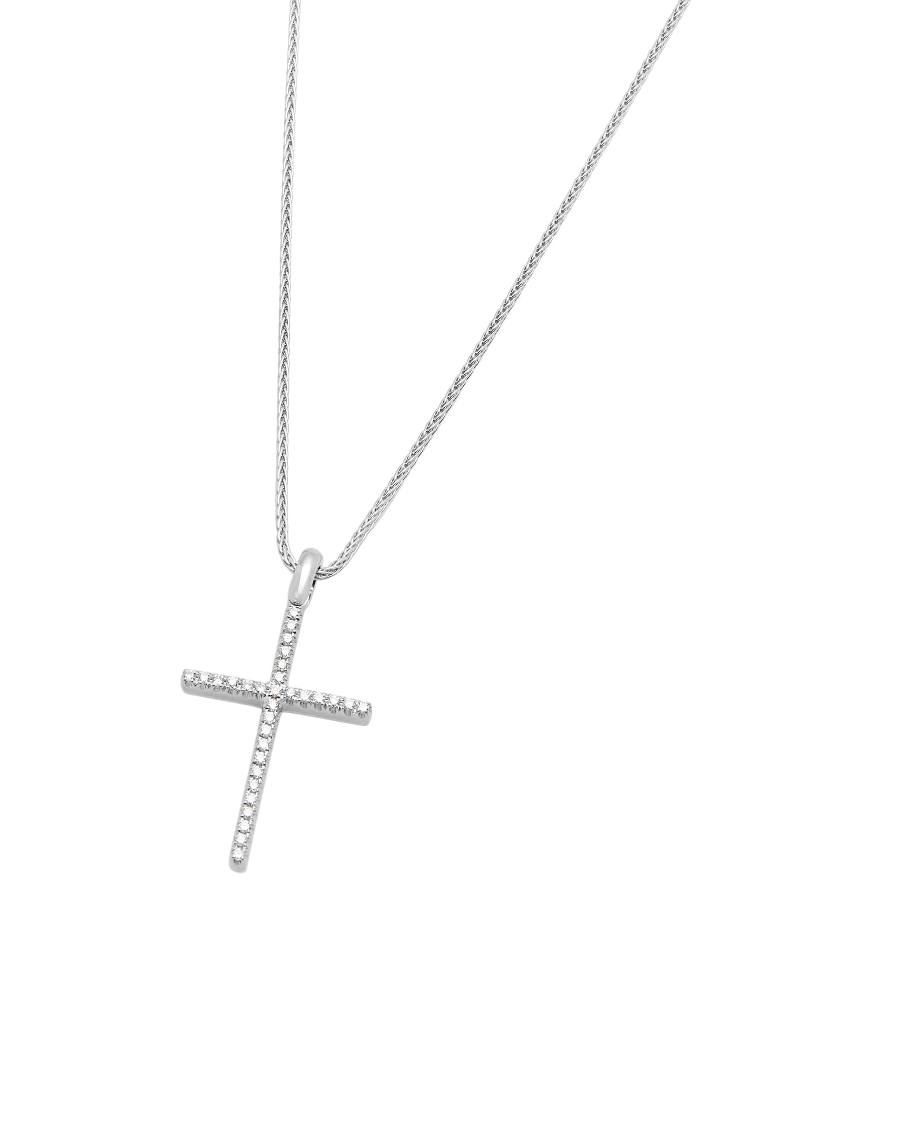 Catenina damiani con ciondolo croce e diamanti in oro bianco-1