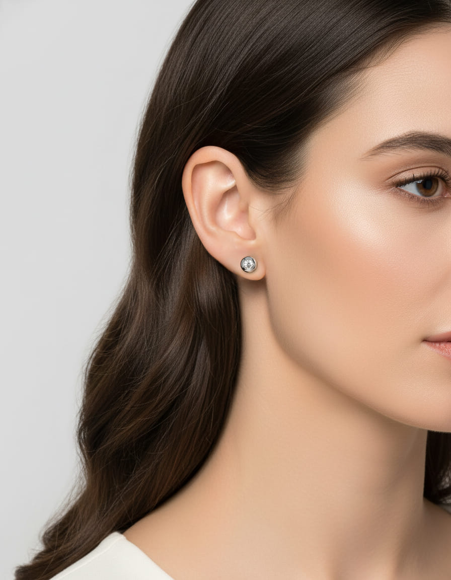 Orecchini puntoluce cipollino in oro bianco con diamanti 0,60 ct-3