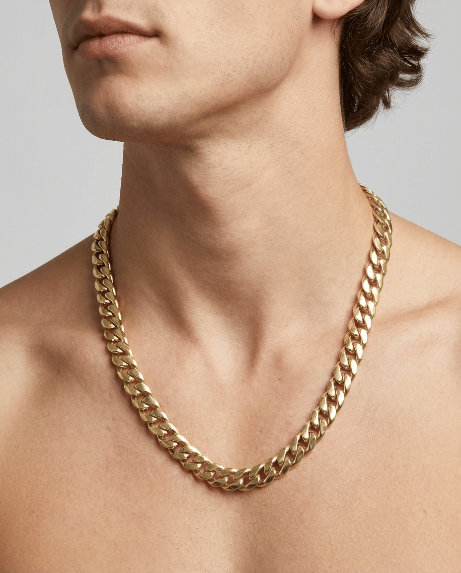 Girocollo maglia groumette piatta vuota in oro giallo 18 kt-3