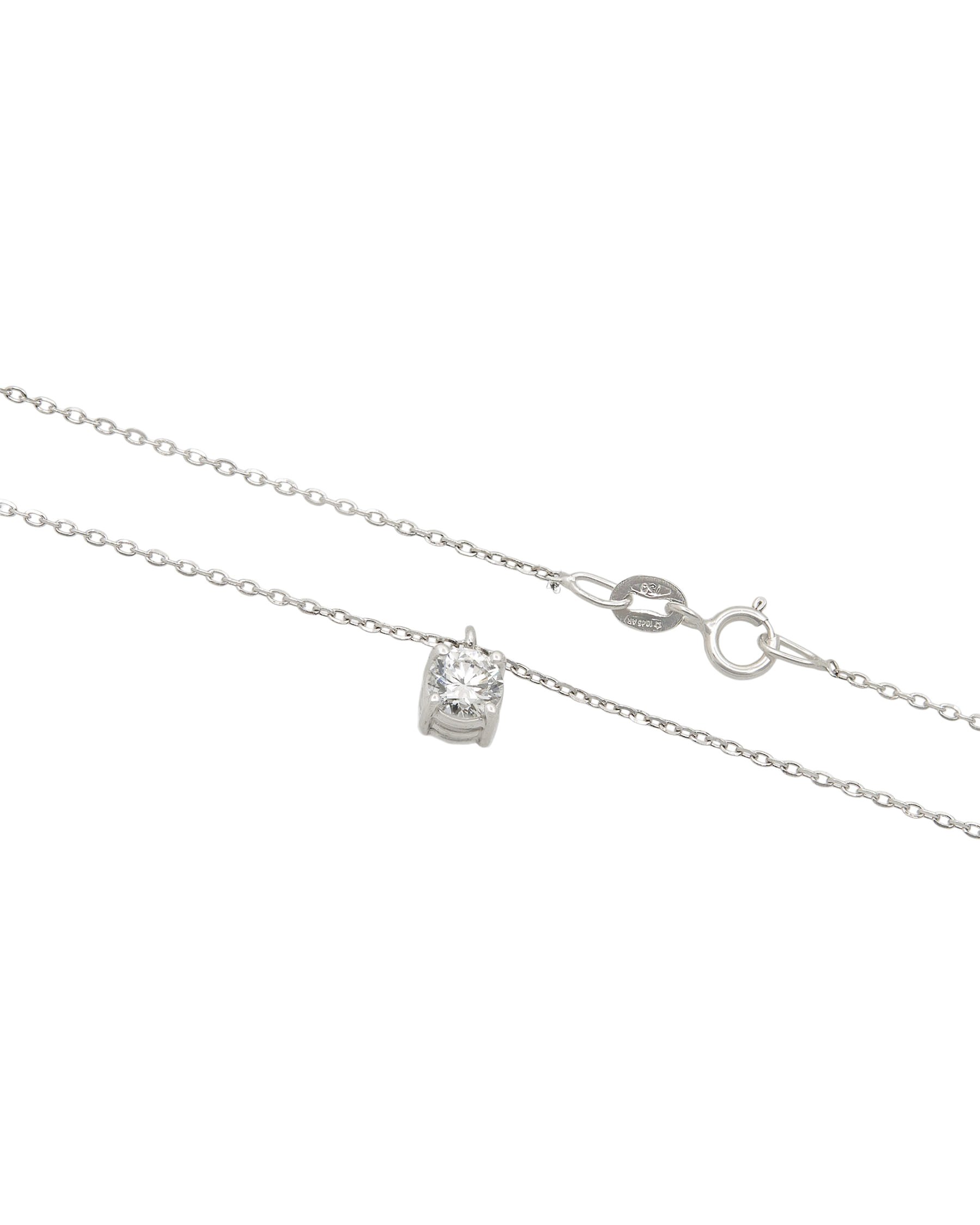 Catenina puntoluce in oro bianco con diamante 0,30-2