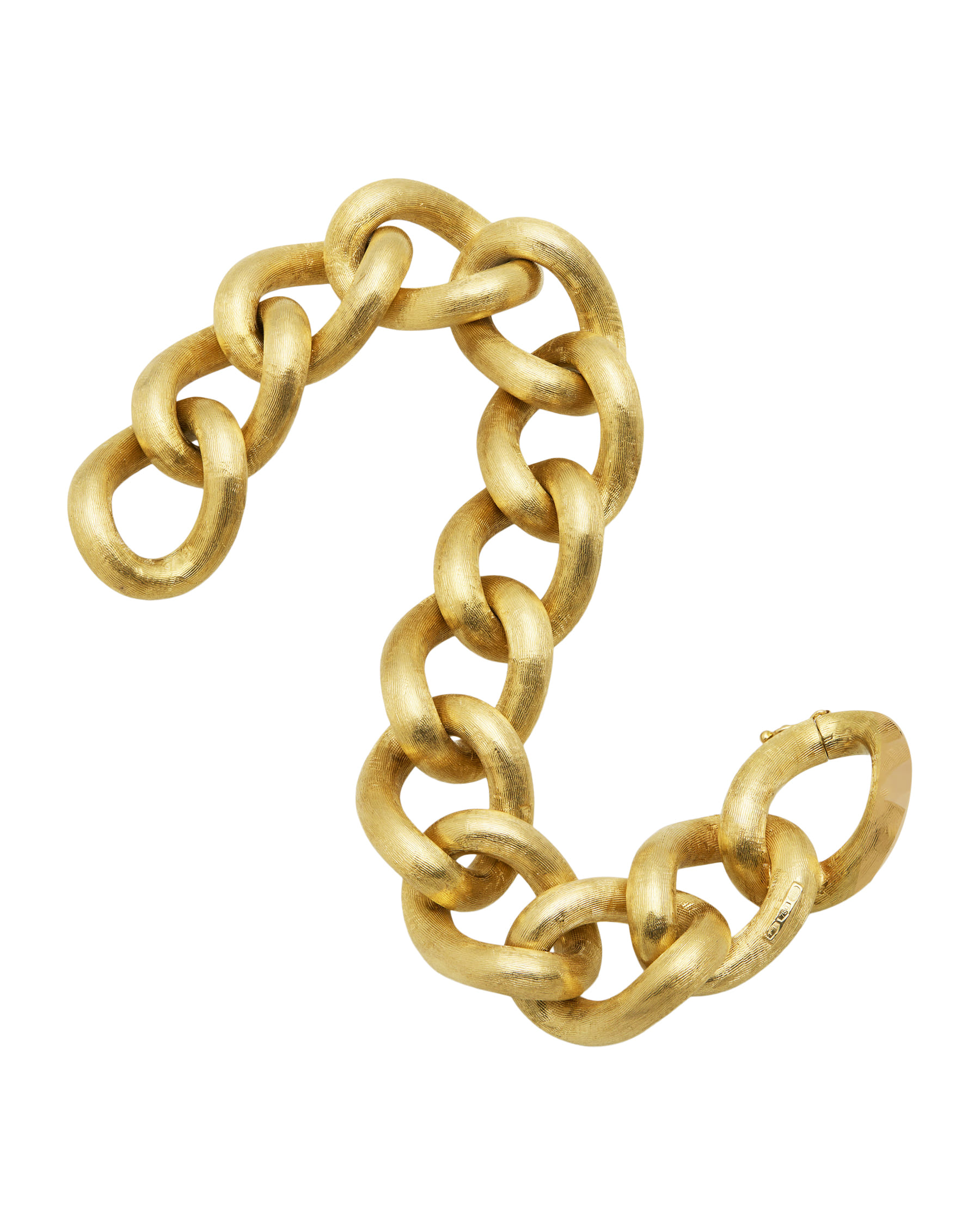 Bracciale unoerre vintage con maglia grumetta satinata in oro giallo 18kt-2