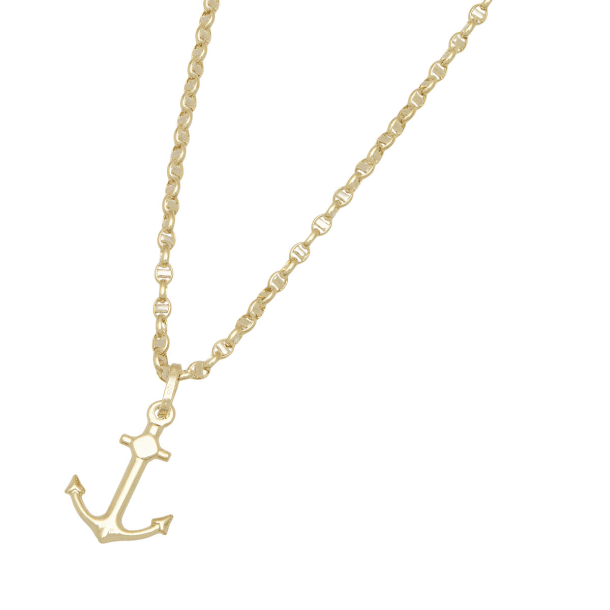 Catenina maglia marinara con ciondolo ancora-1