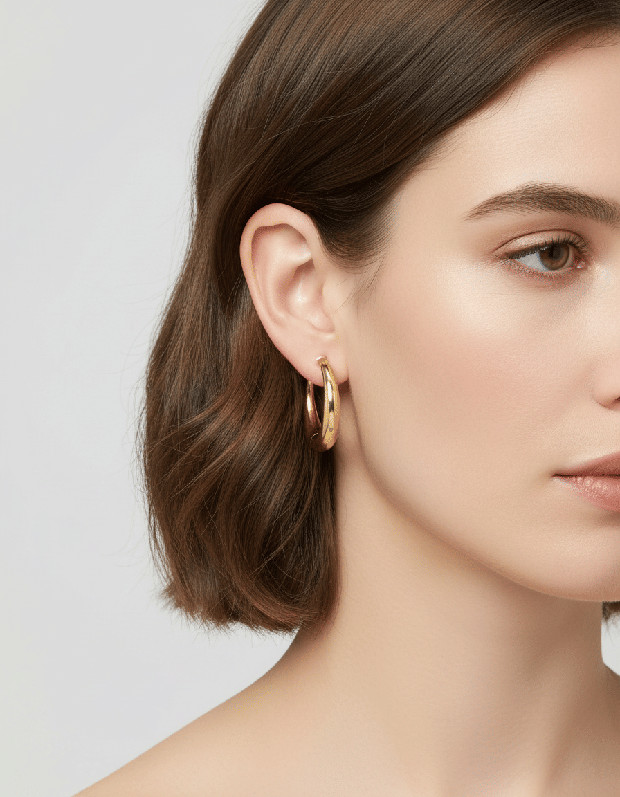 Orecchini cerchio a molla in oro giallo-3