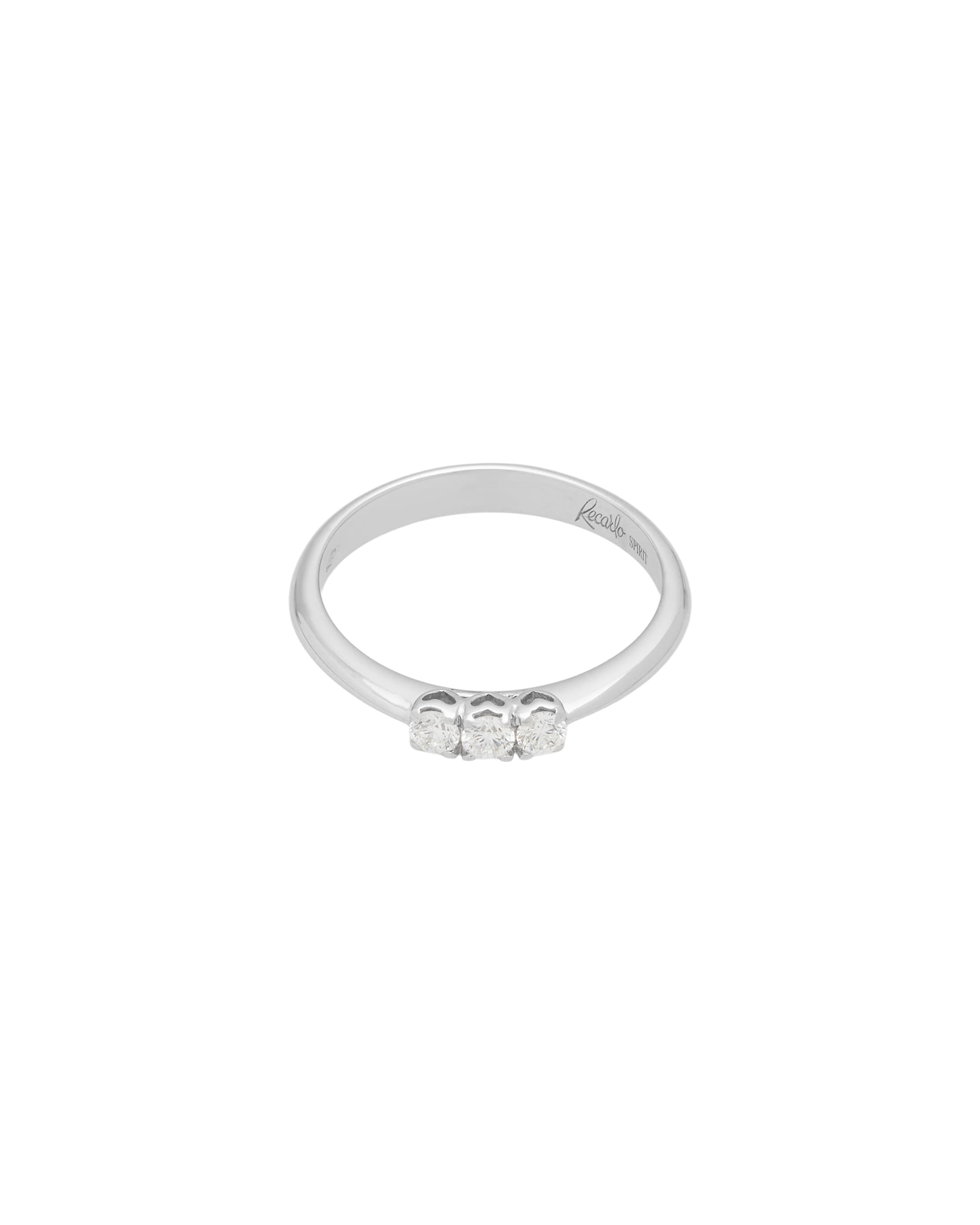 Anello trilogy cuori recarlo in oro bianco con diamanti 0,18 ct-1