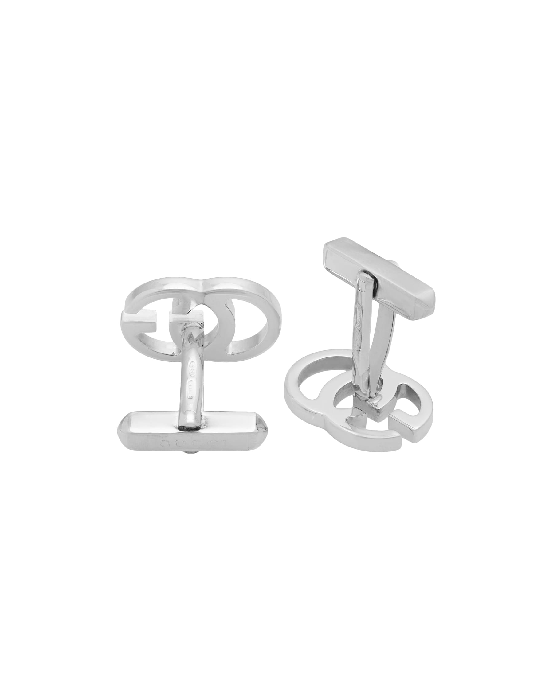 Gemelli gucci doppia g in argento 925%-2