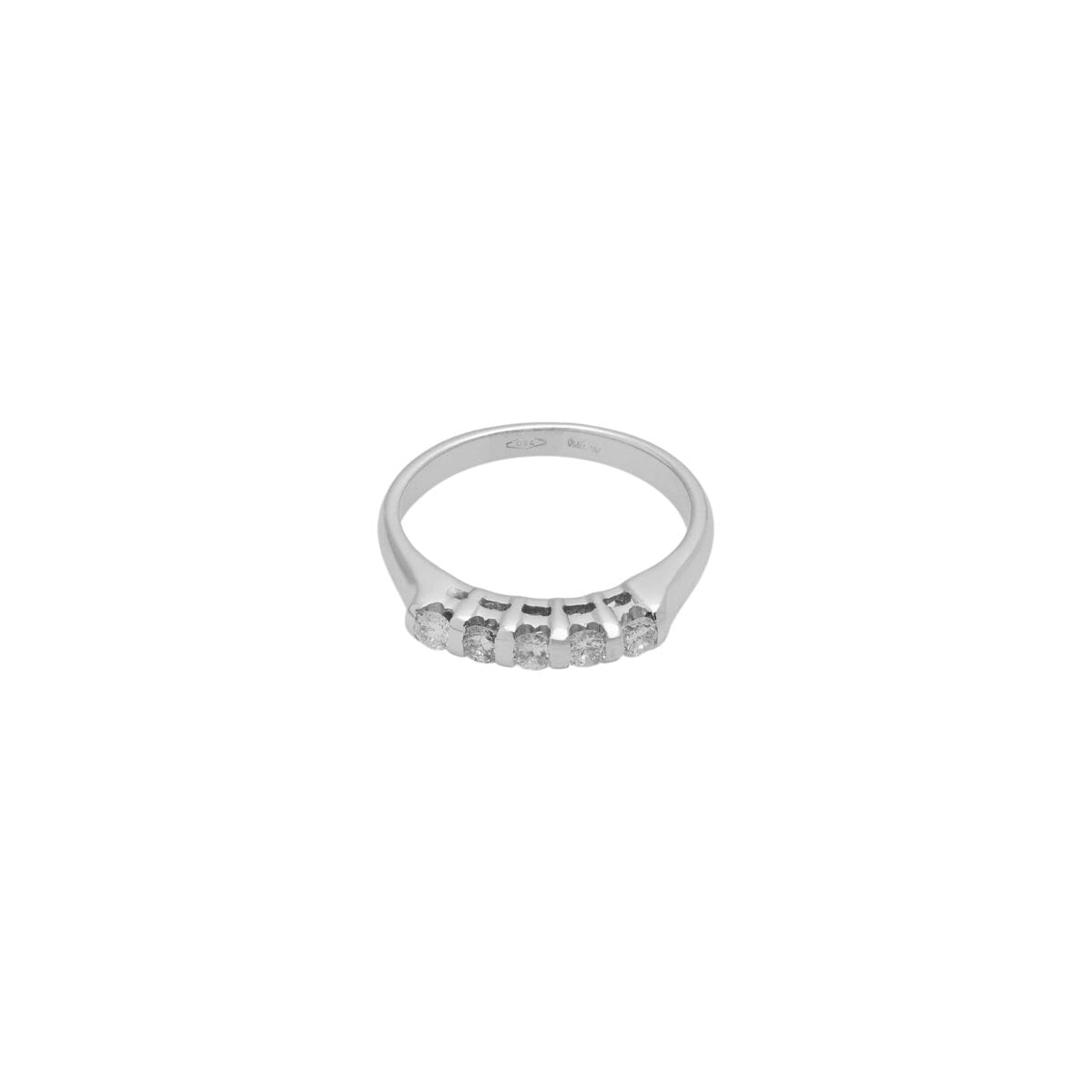 Anello veretta in oro bianco e diamanti 0,35ct tot-1