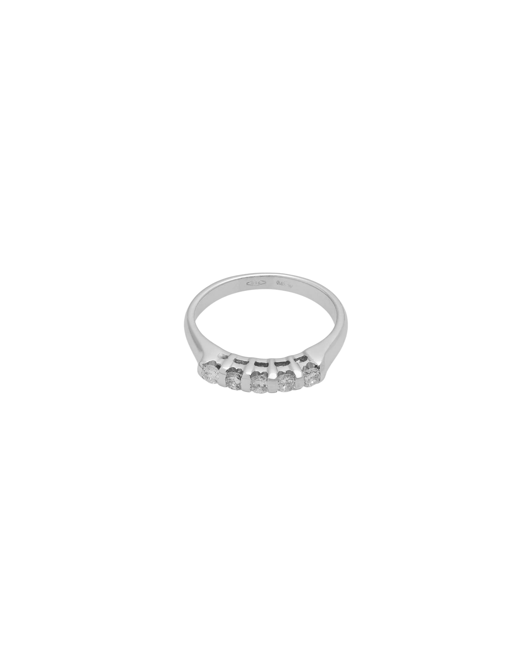 Anello veretta in oro bianco e diamanti 0,35ct tot-1