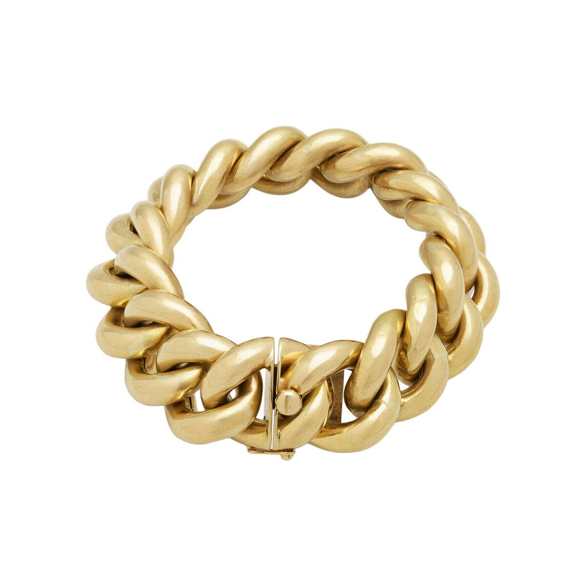 Bracciale in oro giallo catena maglia cubana-1