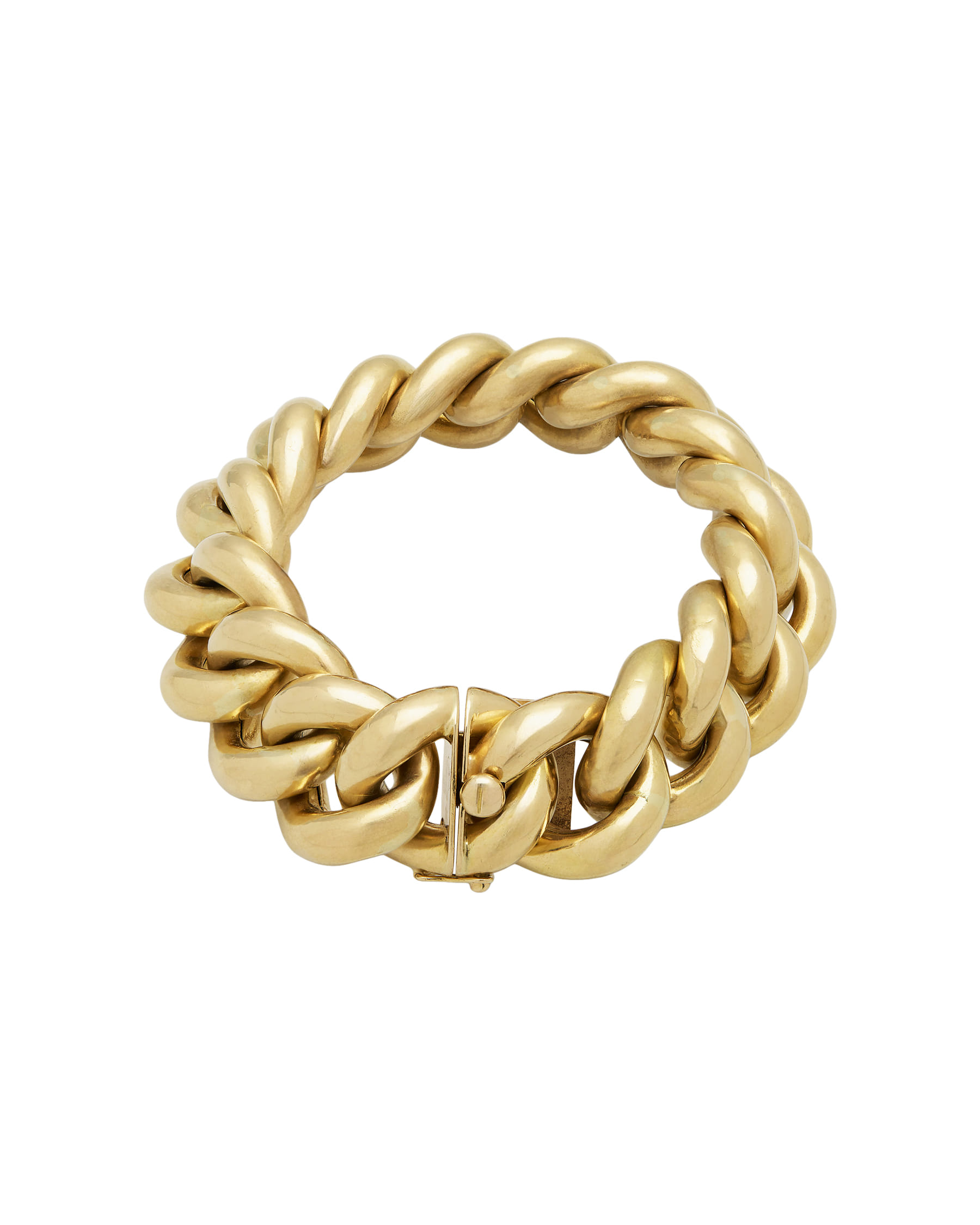 Bracciale in oro giallo catena maglia cubana-1