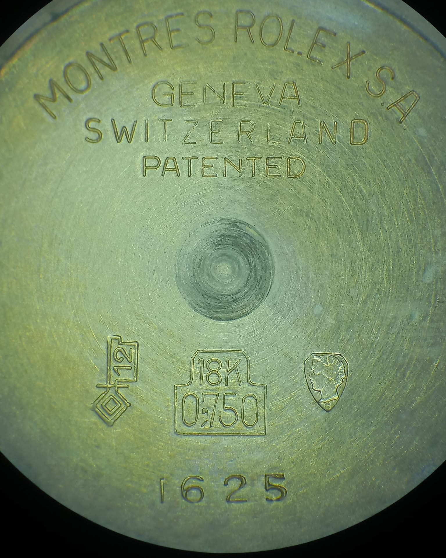 Rolex datejust turn-o-graph black gilt dial ref 1625-9