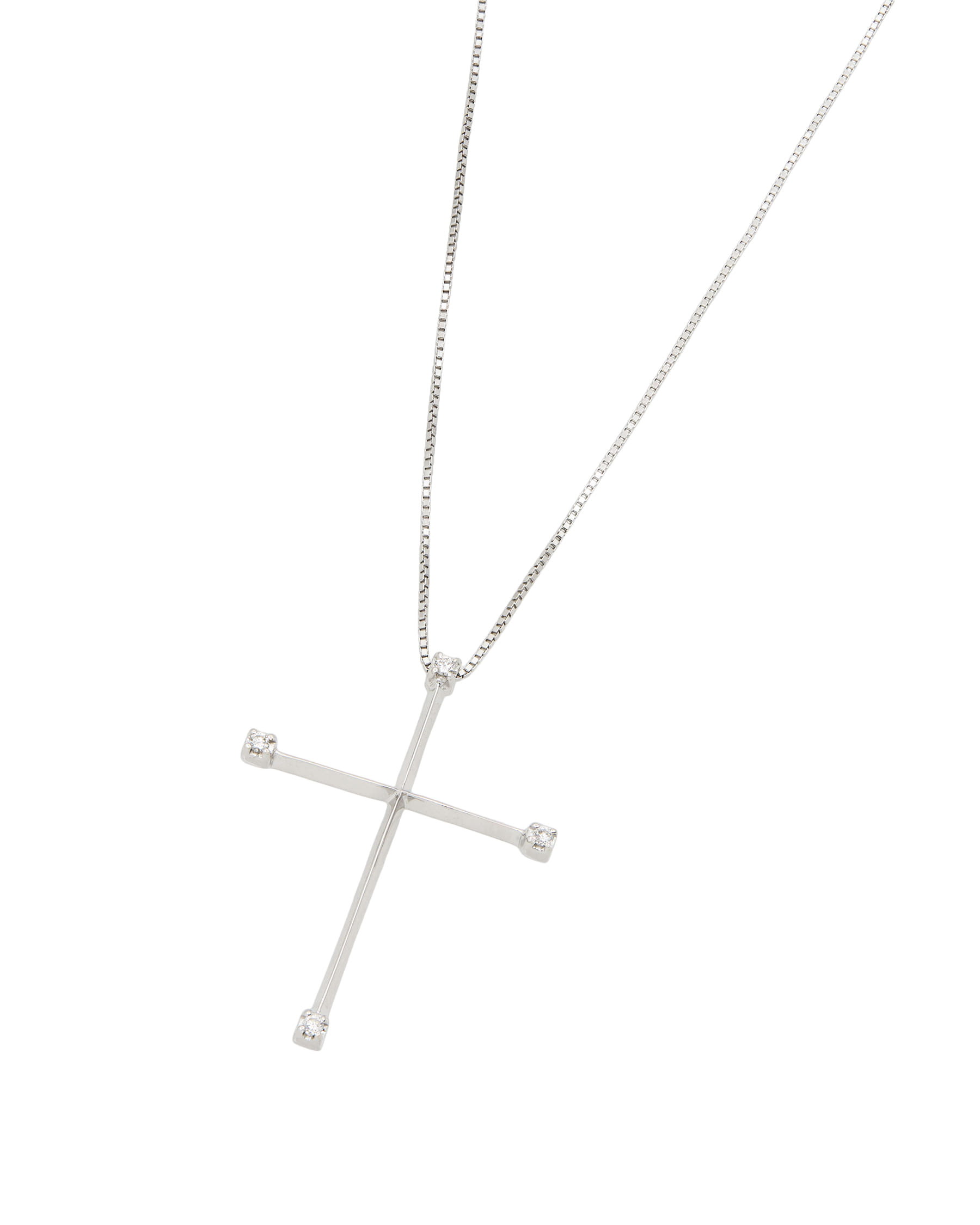 Catenina veneziana con ciondolo croce e 4 diamanti-1