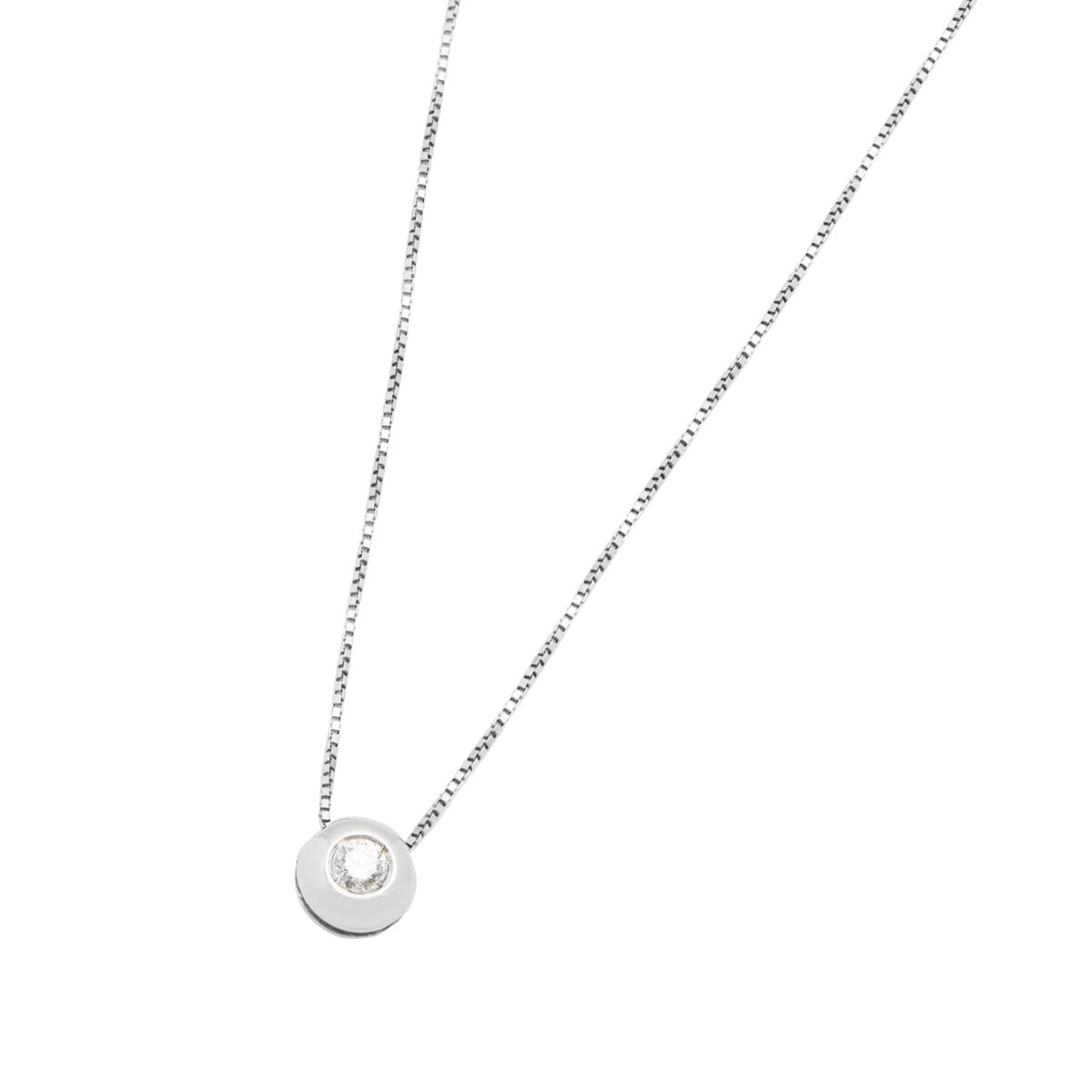 Catenina punto luce cipollino 0,13 ct in oro bianco-1