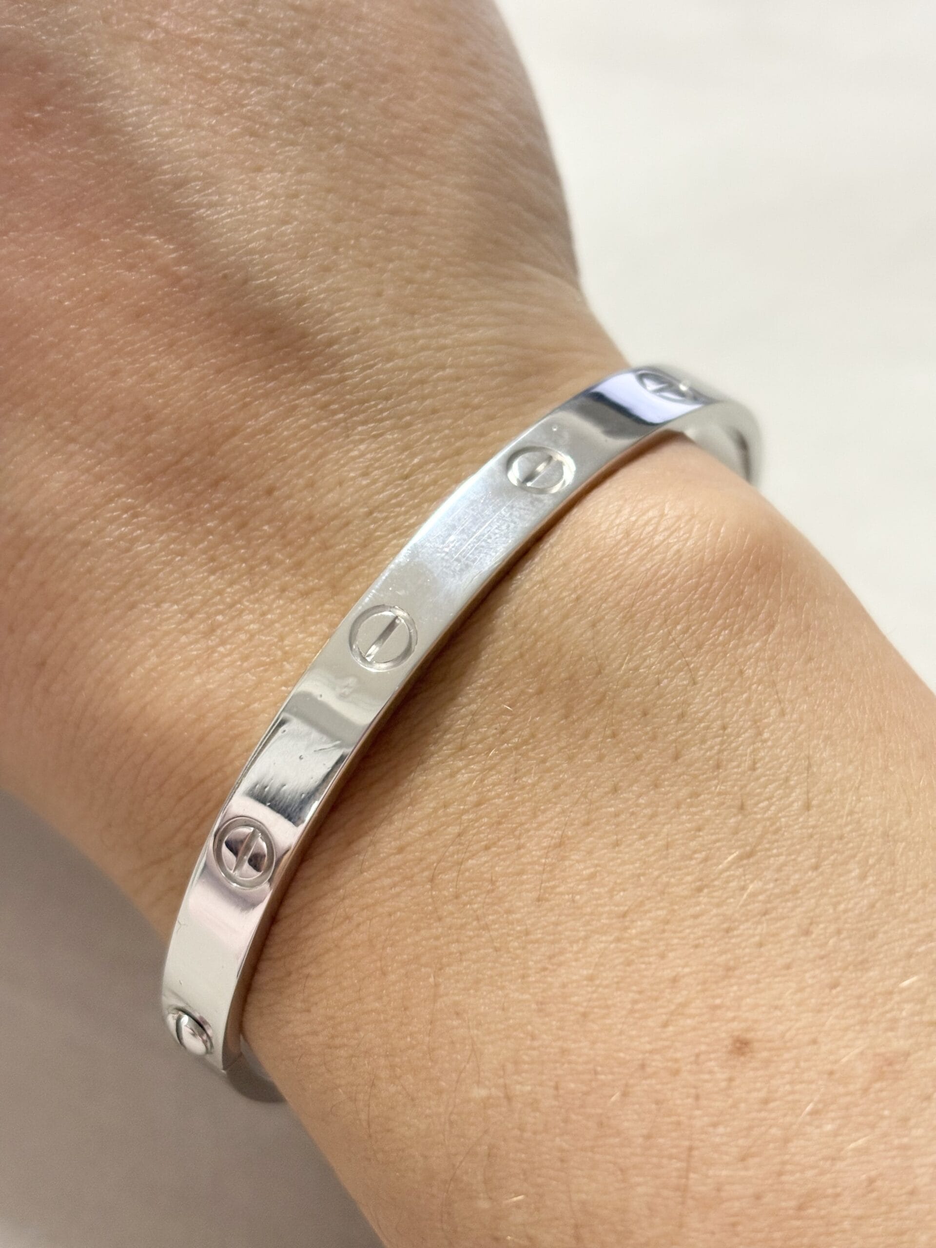 Bracciale cartier love oro bianco larghezza 6,3mm-4