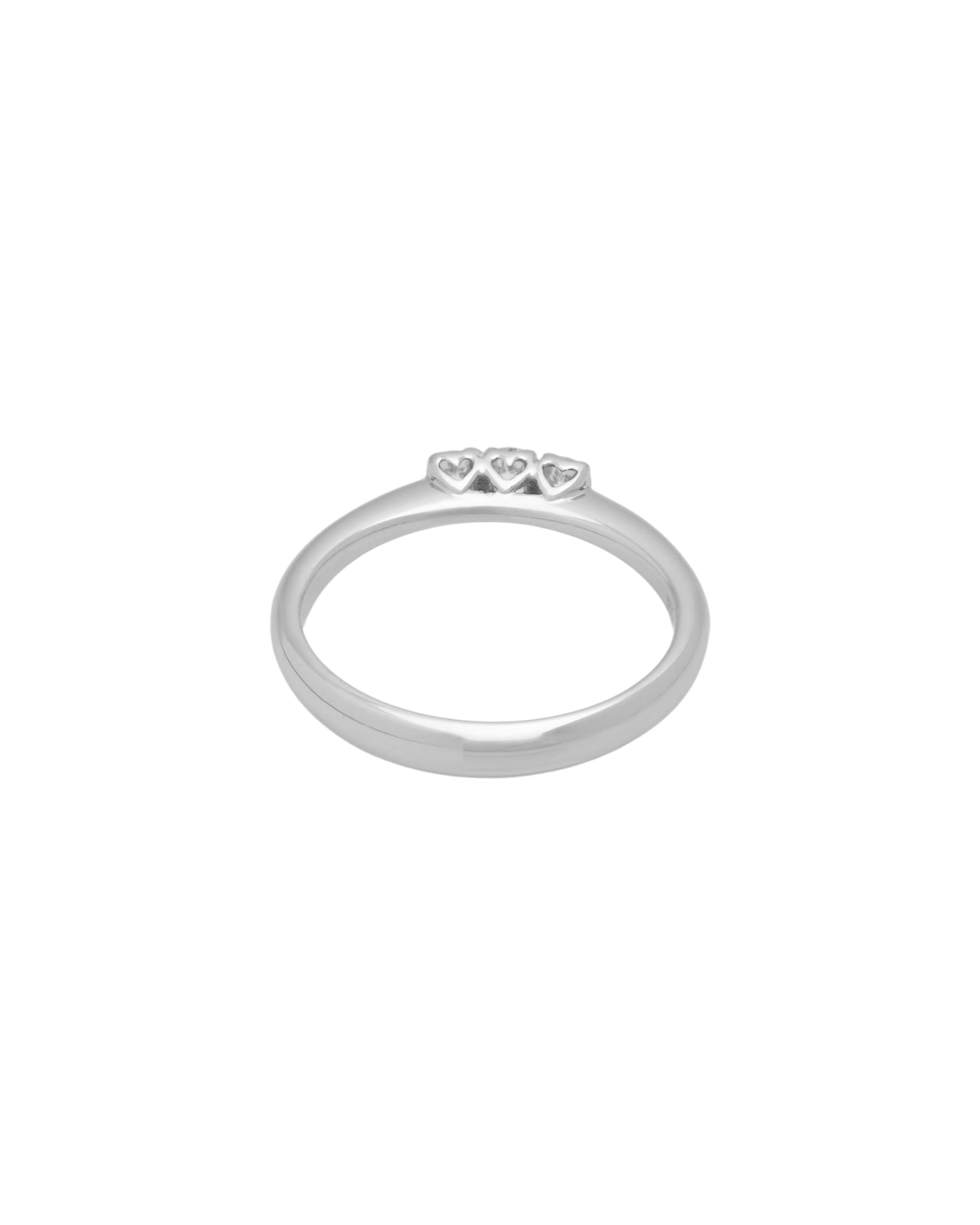 Anello trilogy cuori recarlo in oro bianco con diamanti 0,18 ct-3