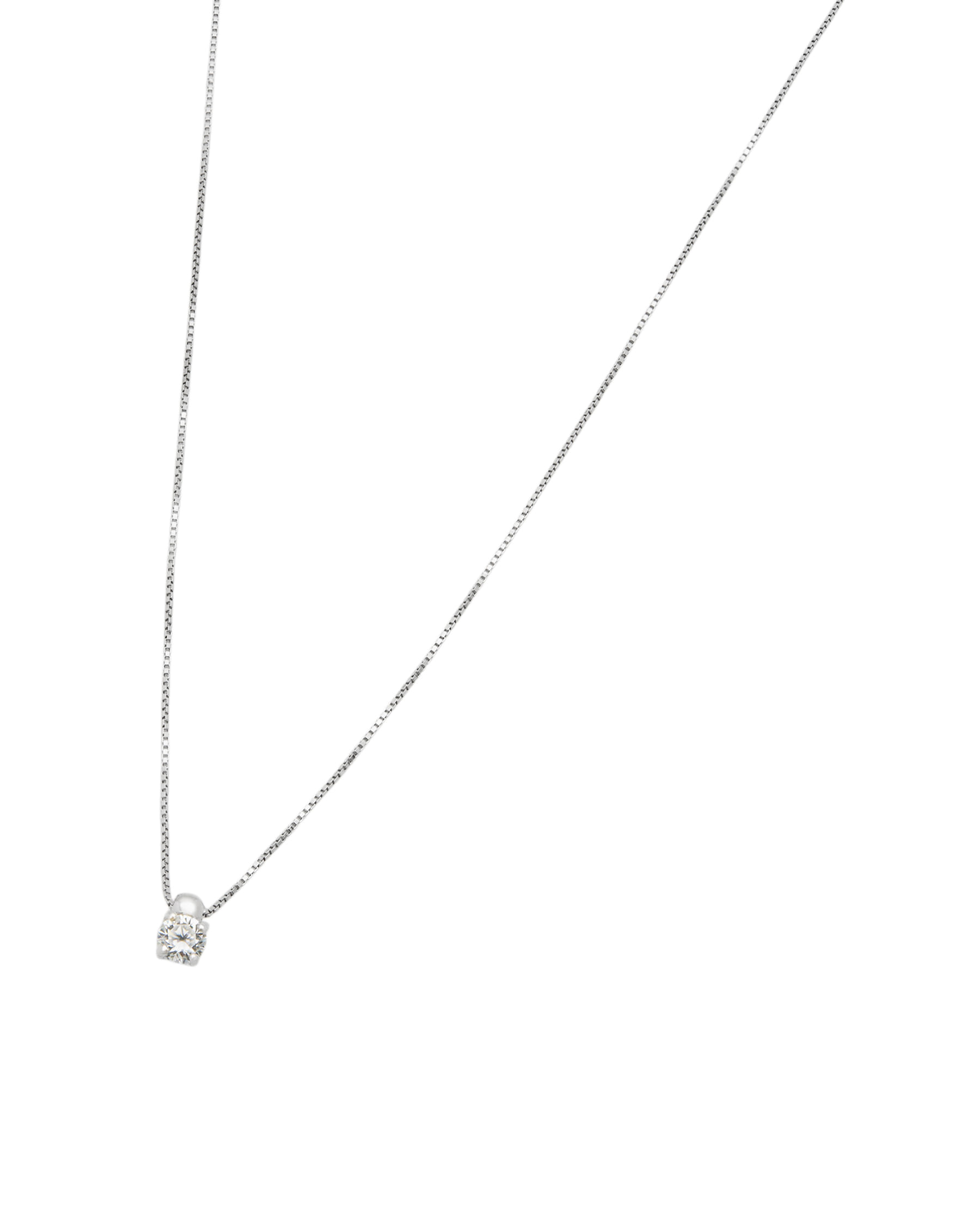 Catenina punto luce a filo in oro bianco con diamante 0,13 ct-1