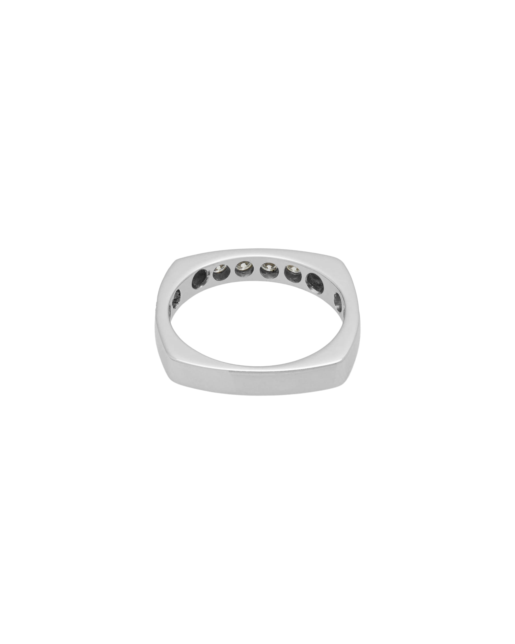 Anello fedina squadrata 3mm n oro bianco con diamanti-2