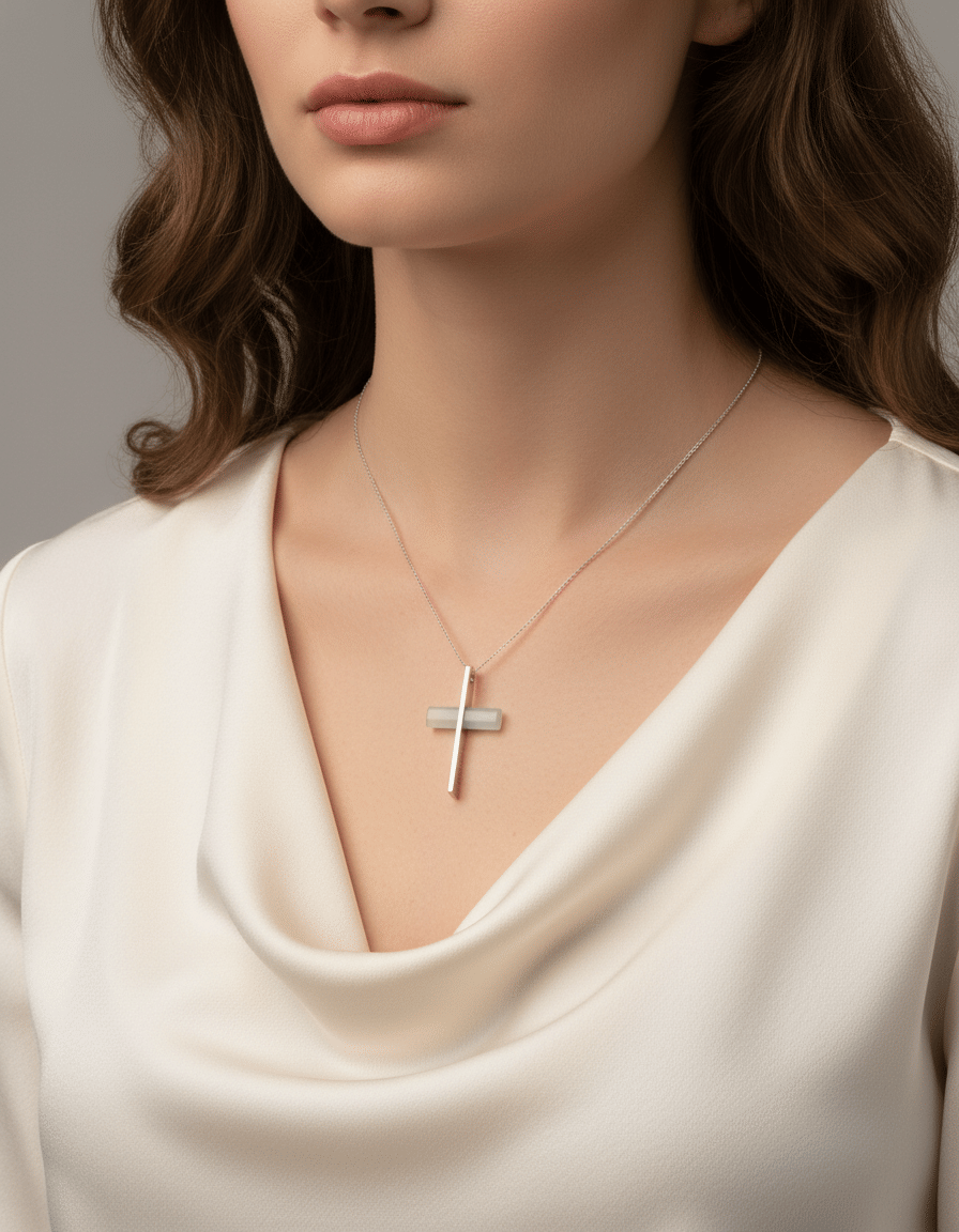 Ciondolo croce pianegonda con quarzo bianco in argento-4