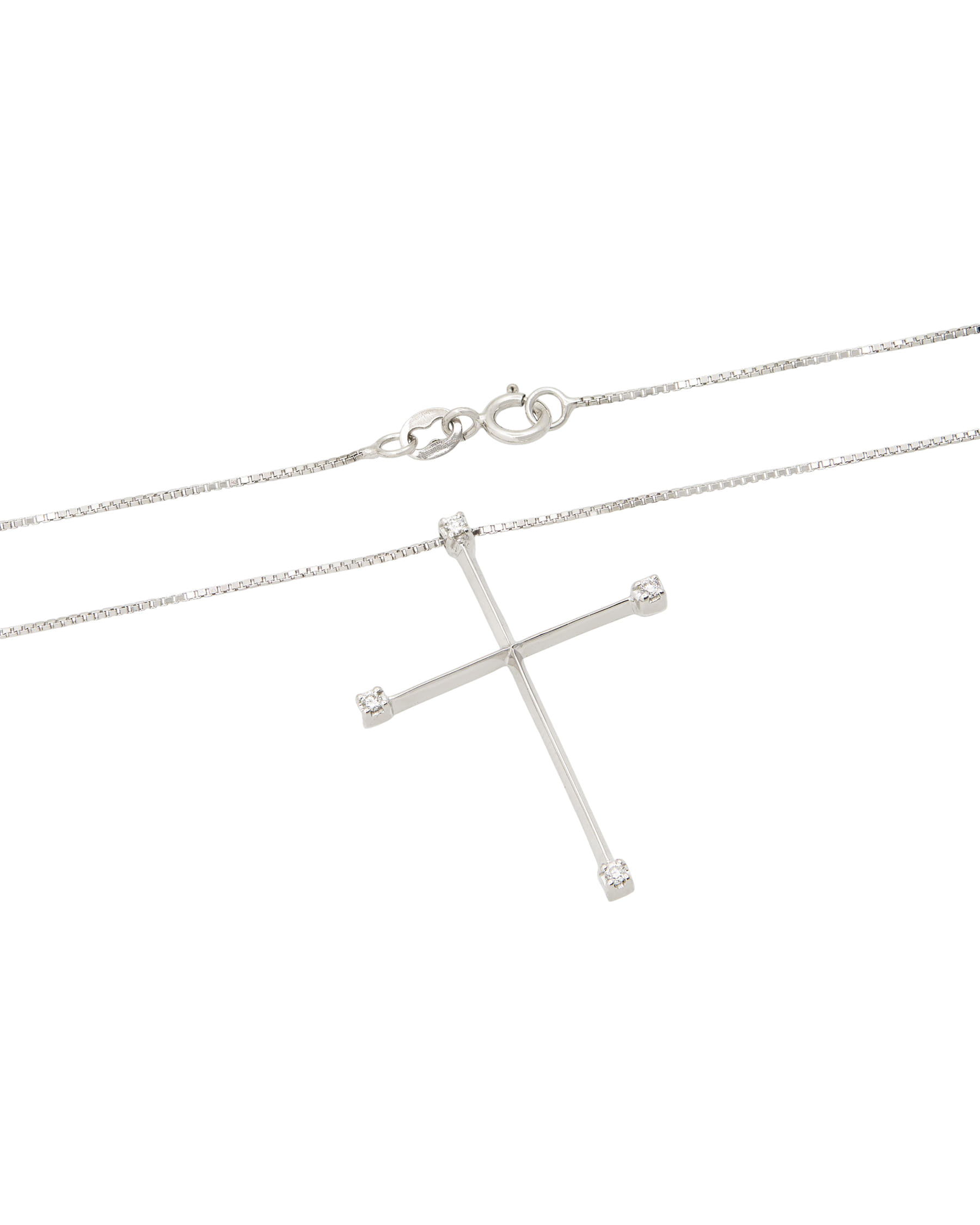 Catenina veneziana con ciondolo croce e 4 diamanti-2
