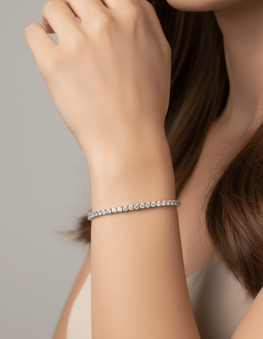 Bracciale tennis in oro bianco con diamanti 1,90 ct-3