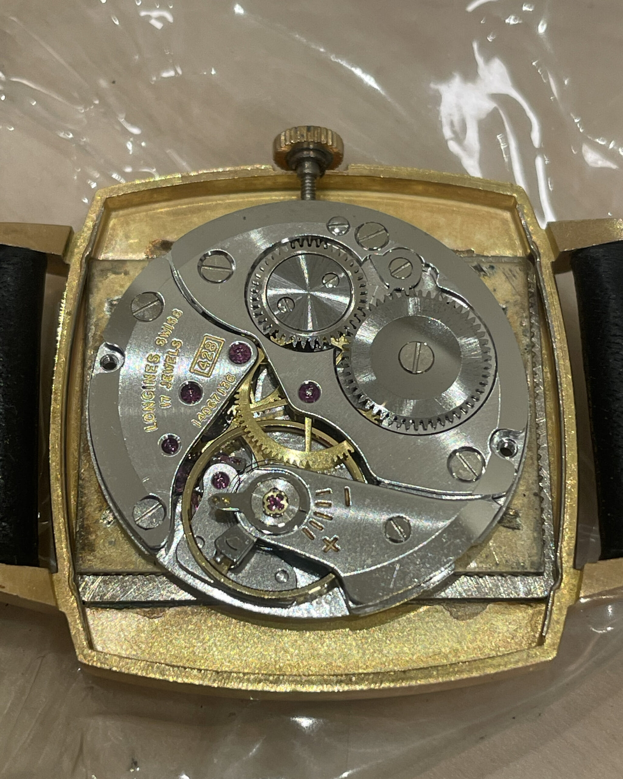 Longines vintage tank dress flat square hobnail dial-8