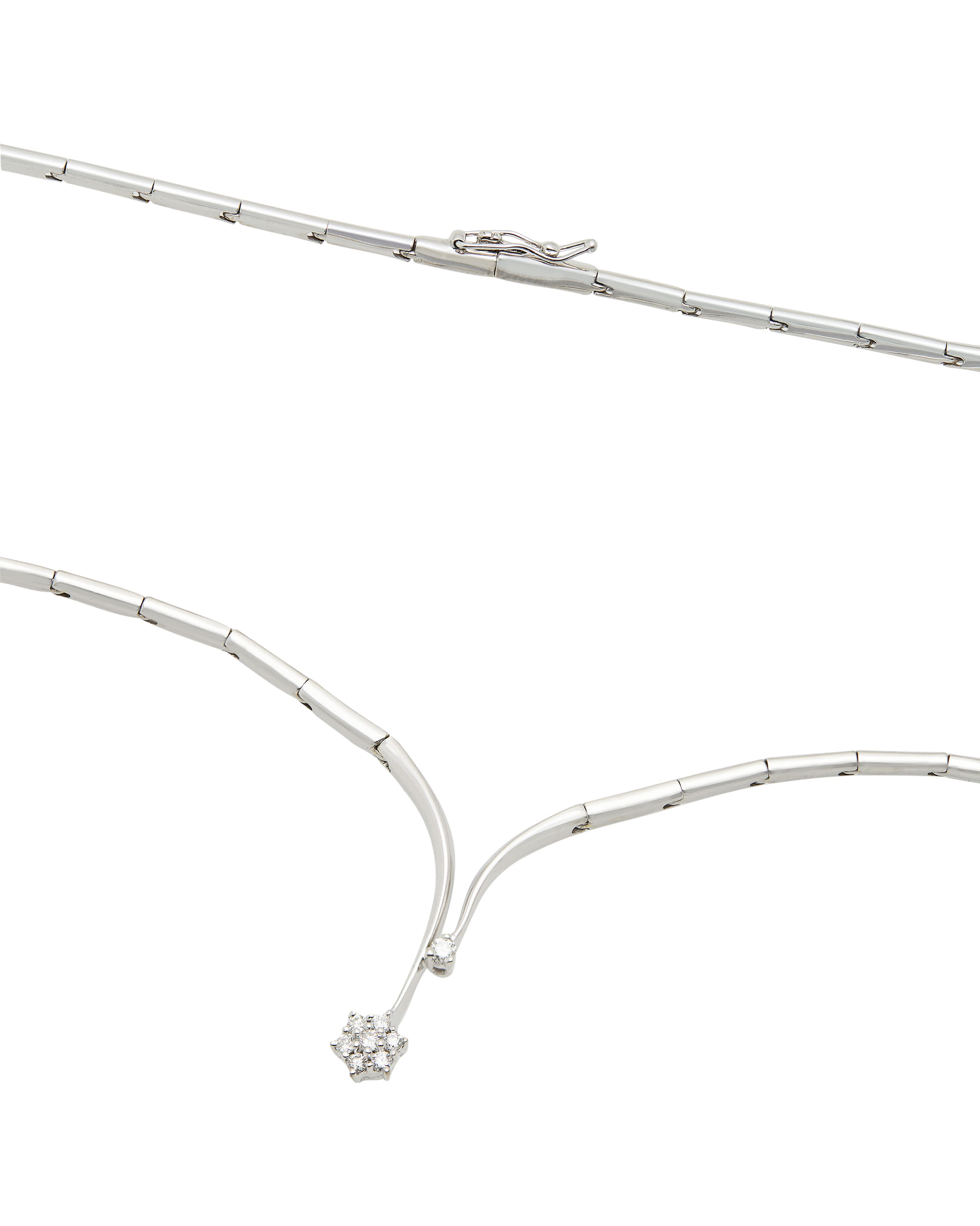 Collier con ciondolo fiore e puntoluce con diamanti-2