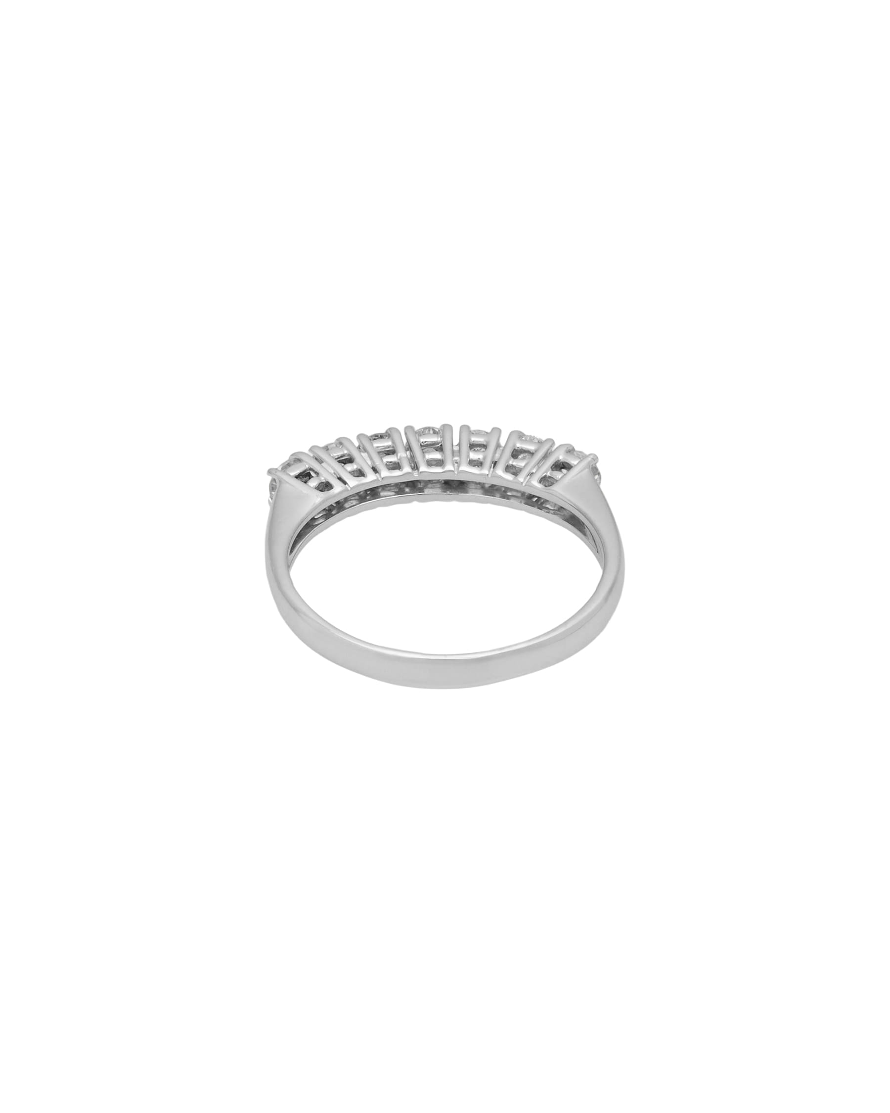 Anello veretta a 7 diamanti in oro bianco 0.53 ct-3