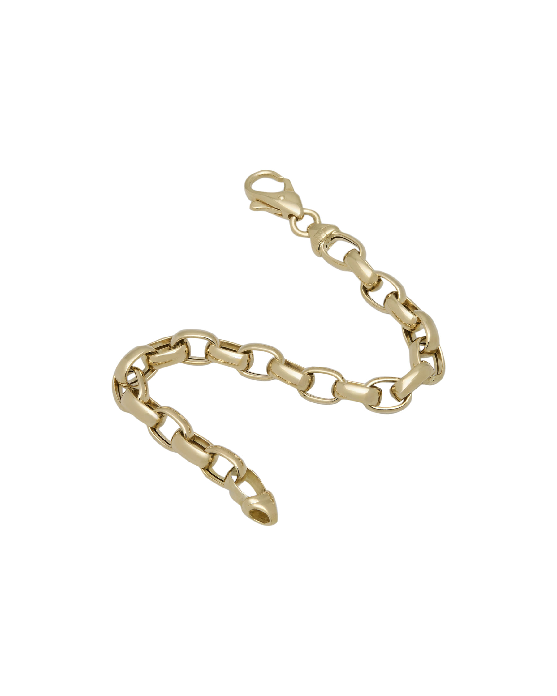 Bracciale in oro giallo con maglia ovale grande-2