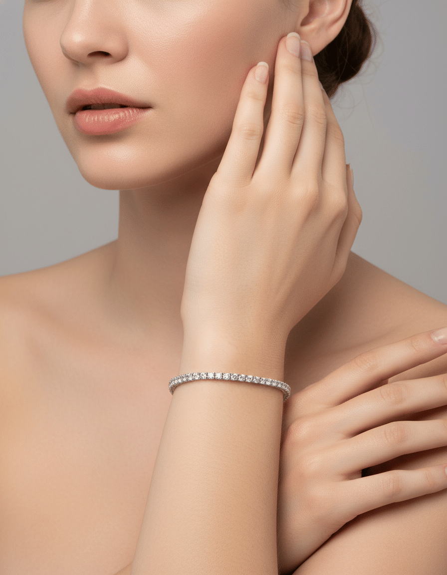 Bracciale tennis in oro bianco con diamanti 2,50 ct-3