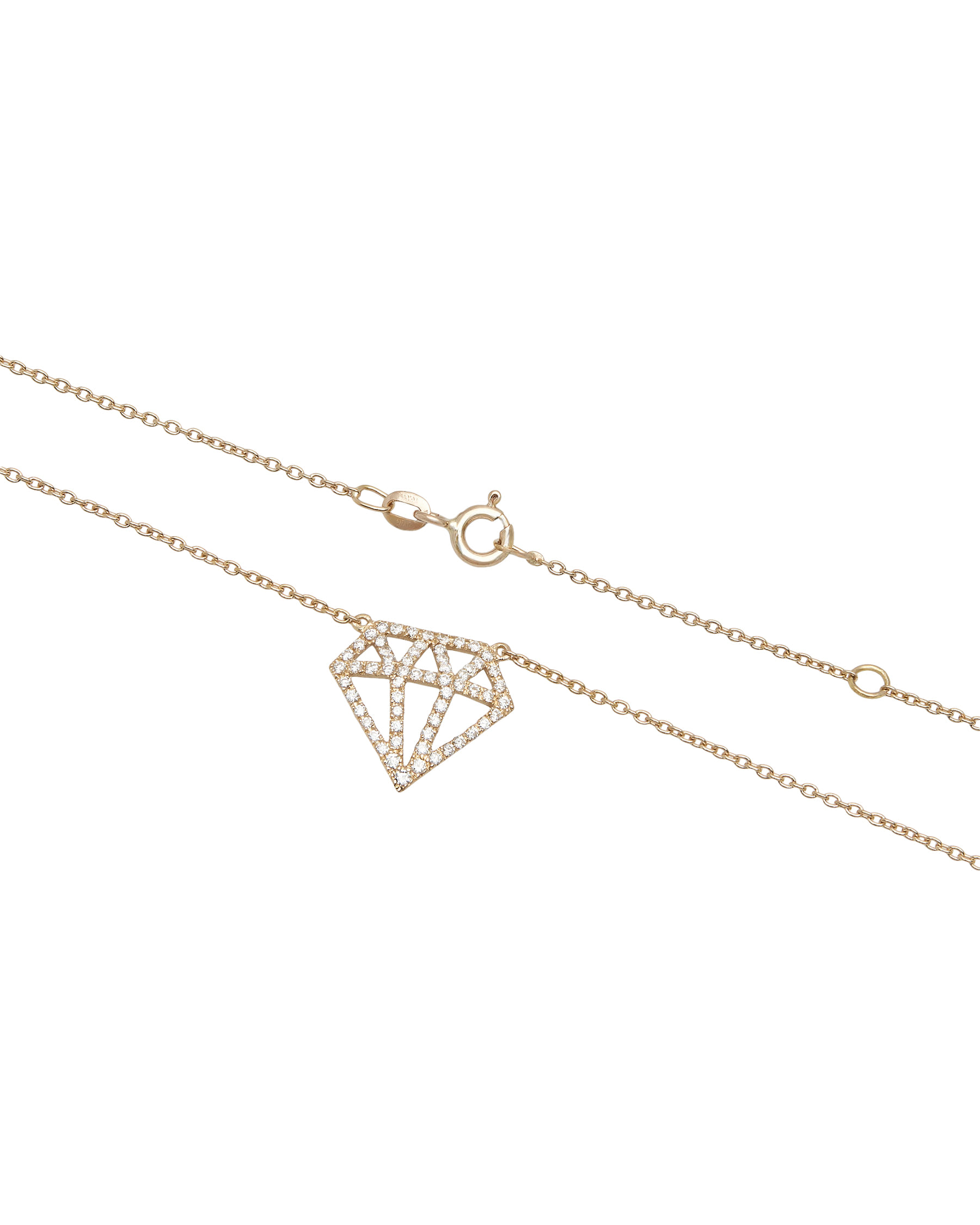 Collana in oro rosa con ciondolo forma diamante in diamanti-2