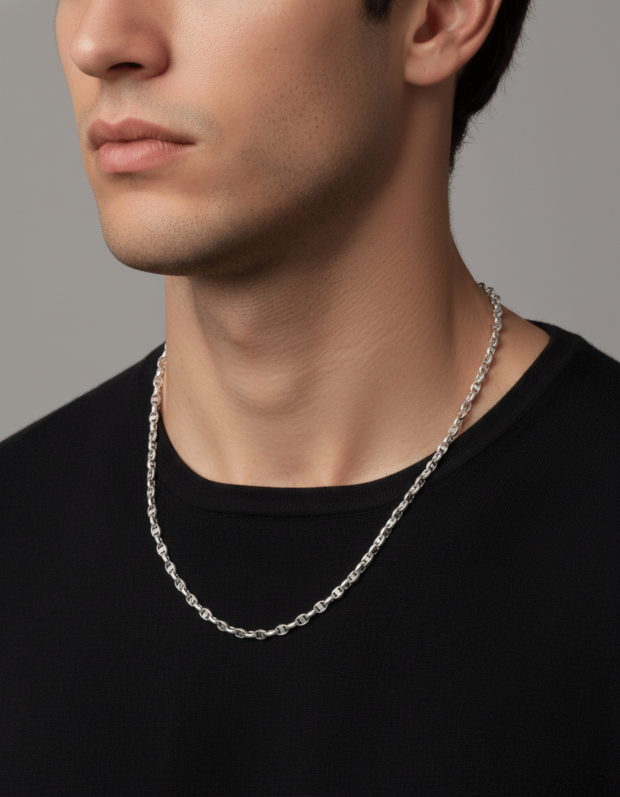 Collana maglia marinara in oro bianco 18 kt-3