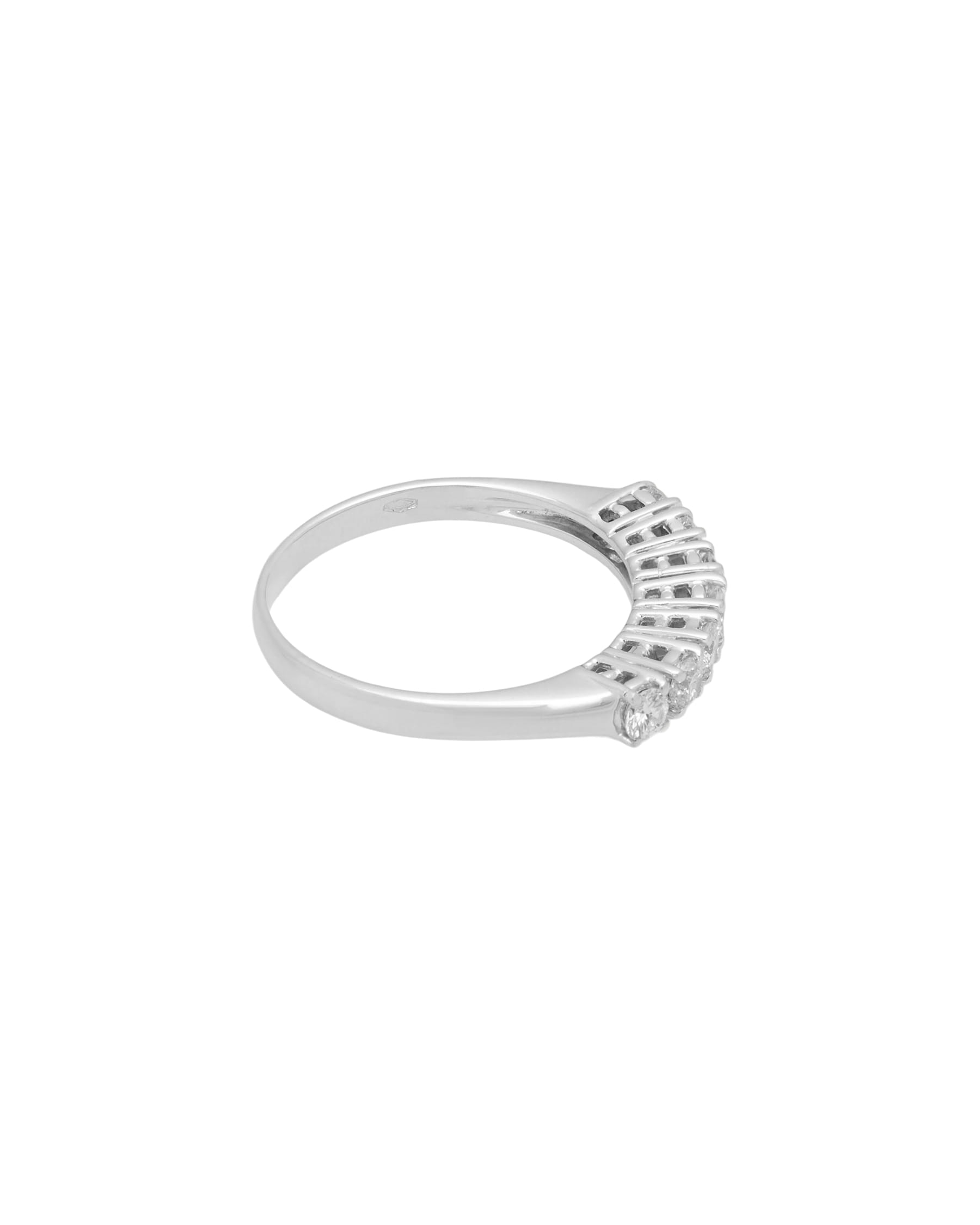 Anello veretta a 7 diamanti in oro bianco 0.53 ct-2