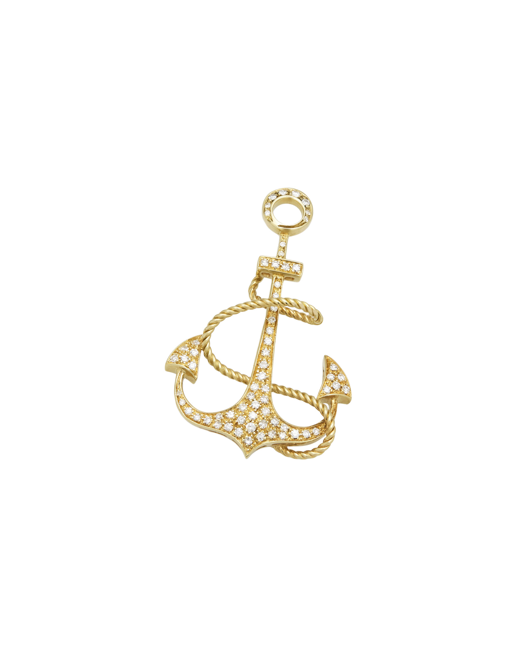 Ciondolo ancora in oro giallo con diamanti-1