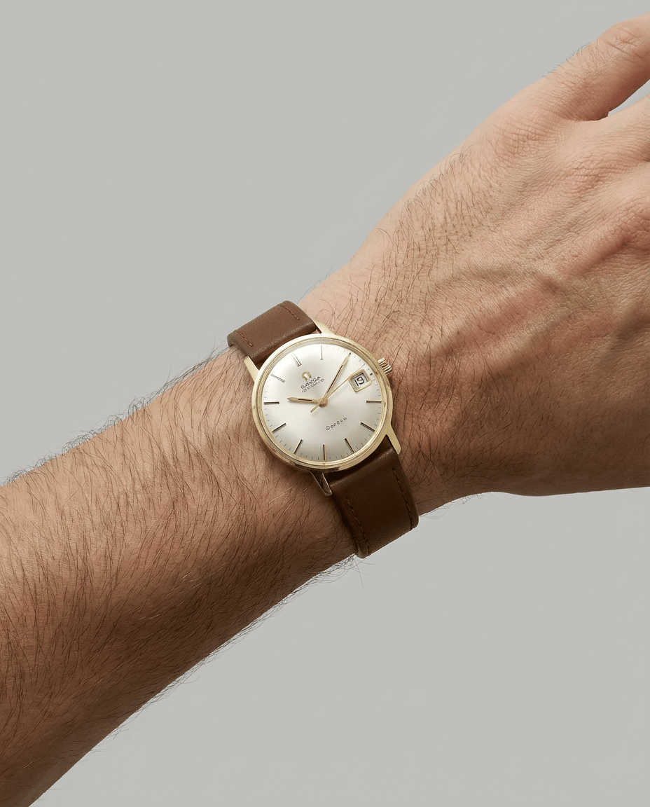 Omega classic automatic genève oro 18kt cal 565 34mm-8