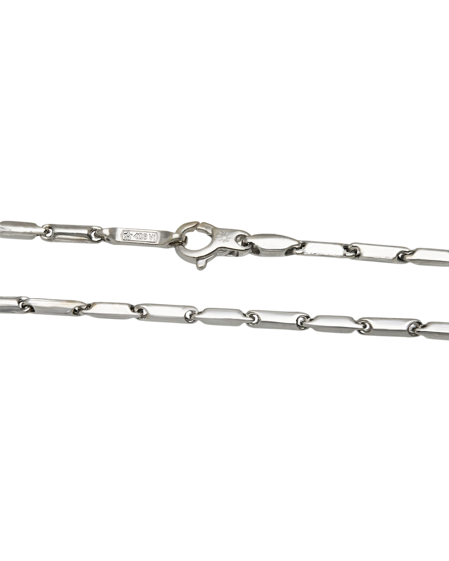 Collana chimento maglia chicchi di riso in oro bianco 18kt-2