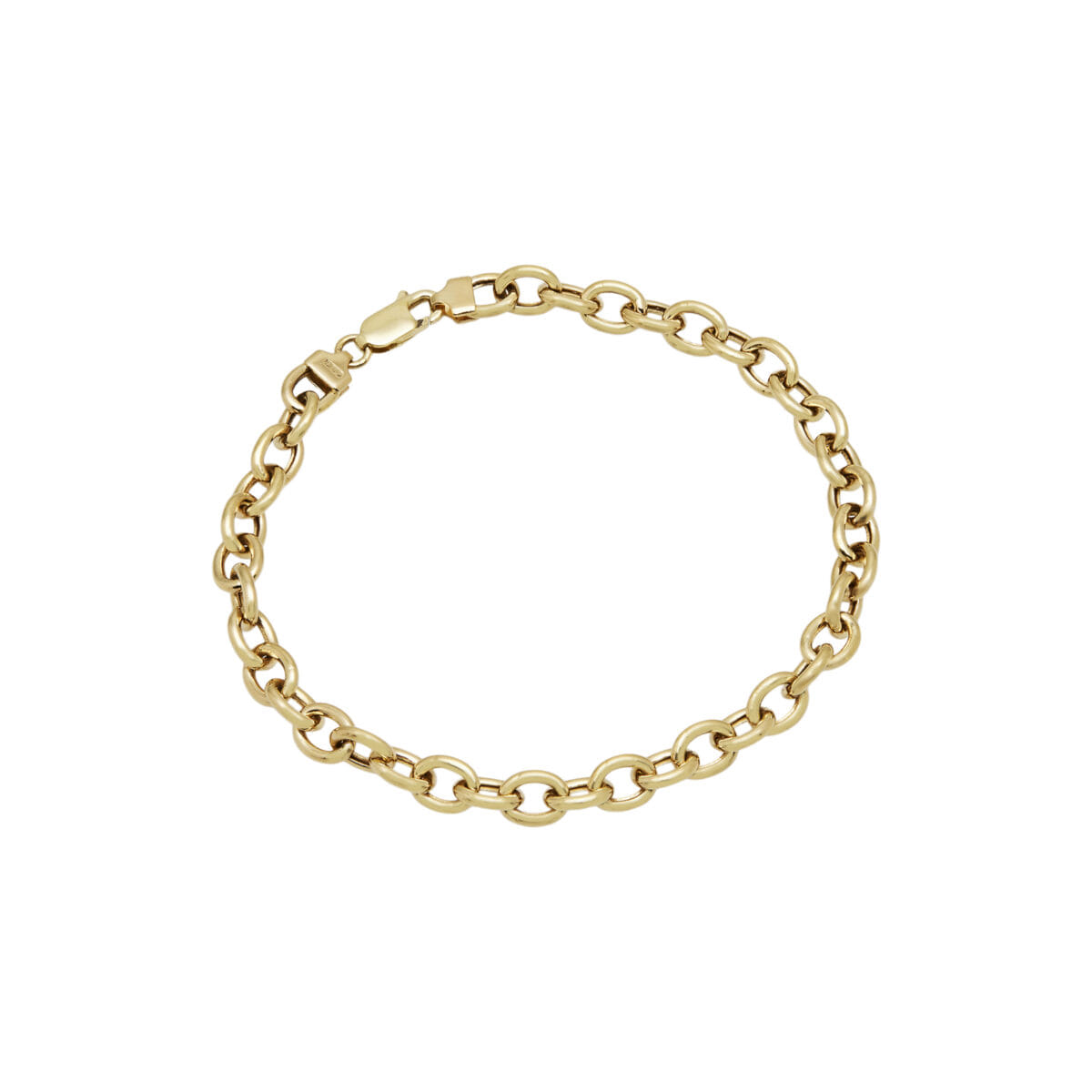 Bracciale maglia catena vuota in oro giallo-1